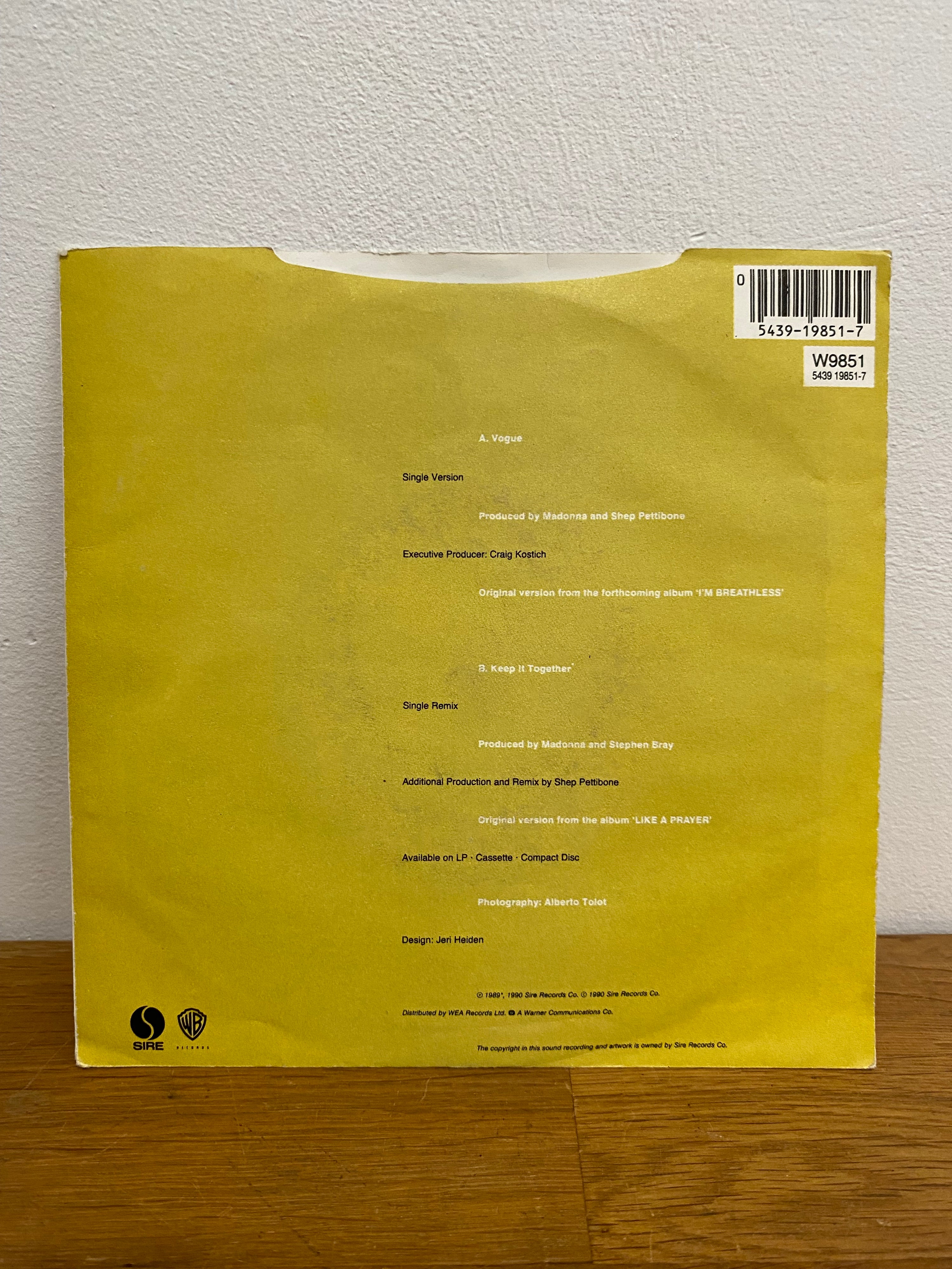 Madonna - Vogue , 7” single