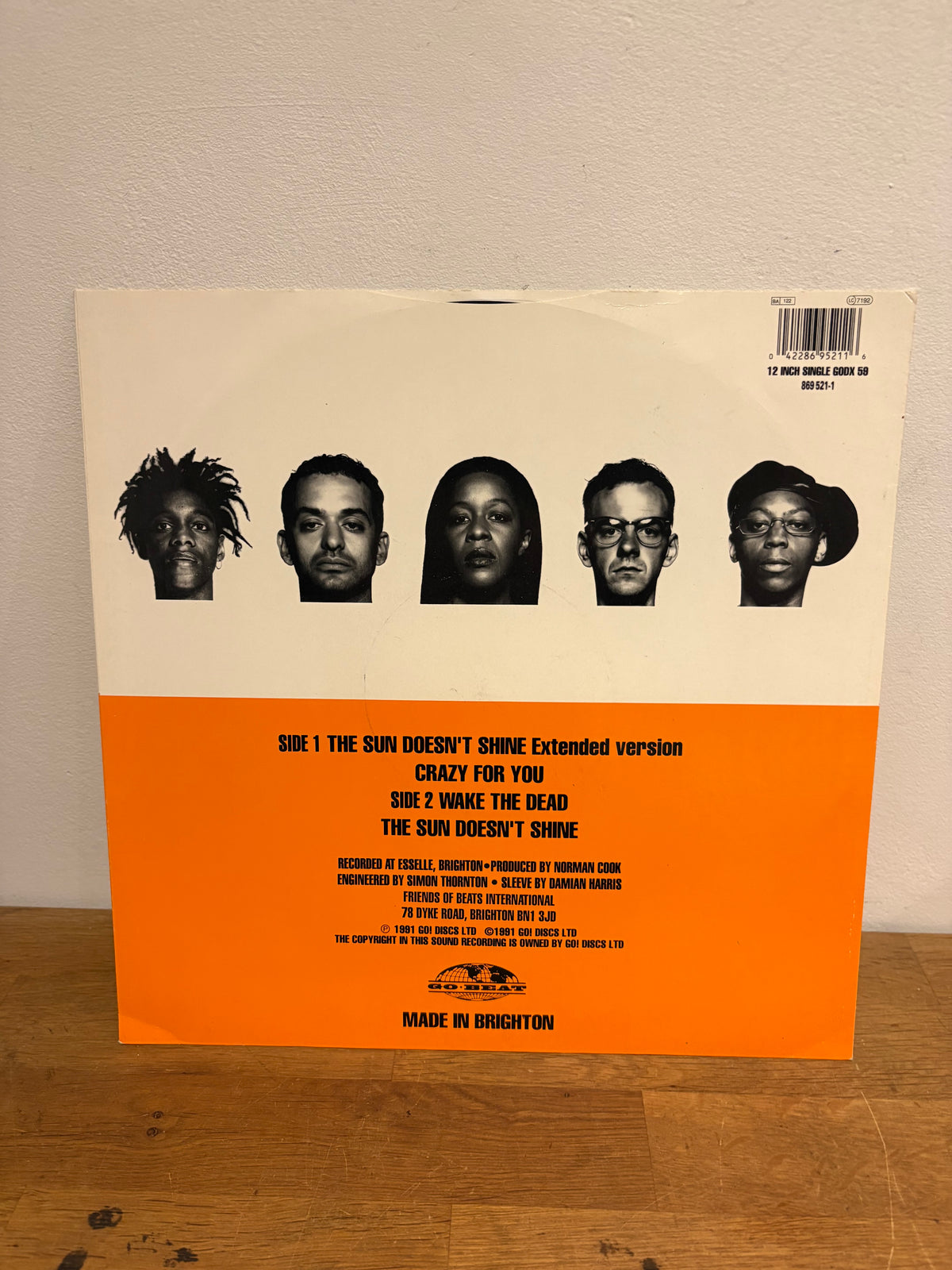 Beats International - The Sun Doesn’t Shine, 12 inch single , 1991 Go! Records.