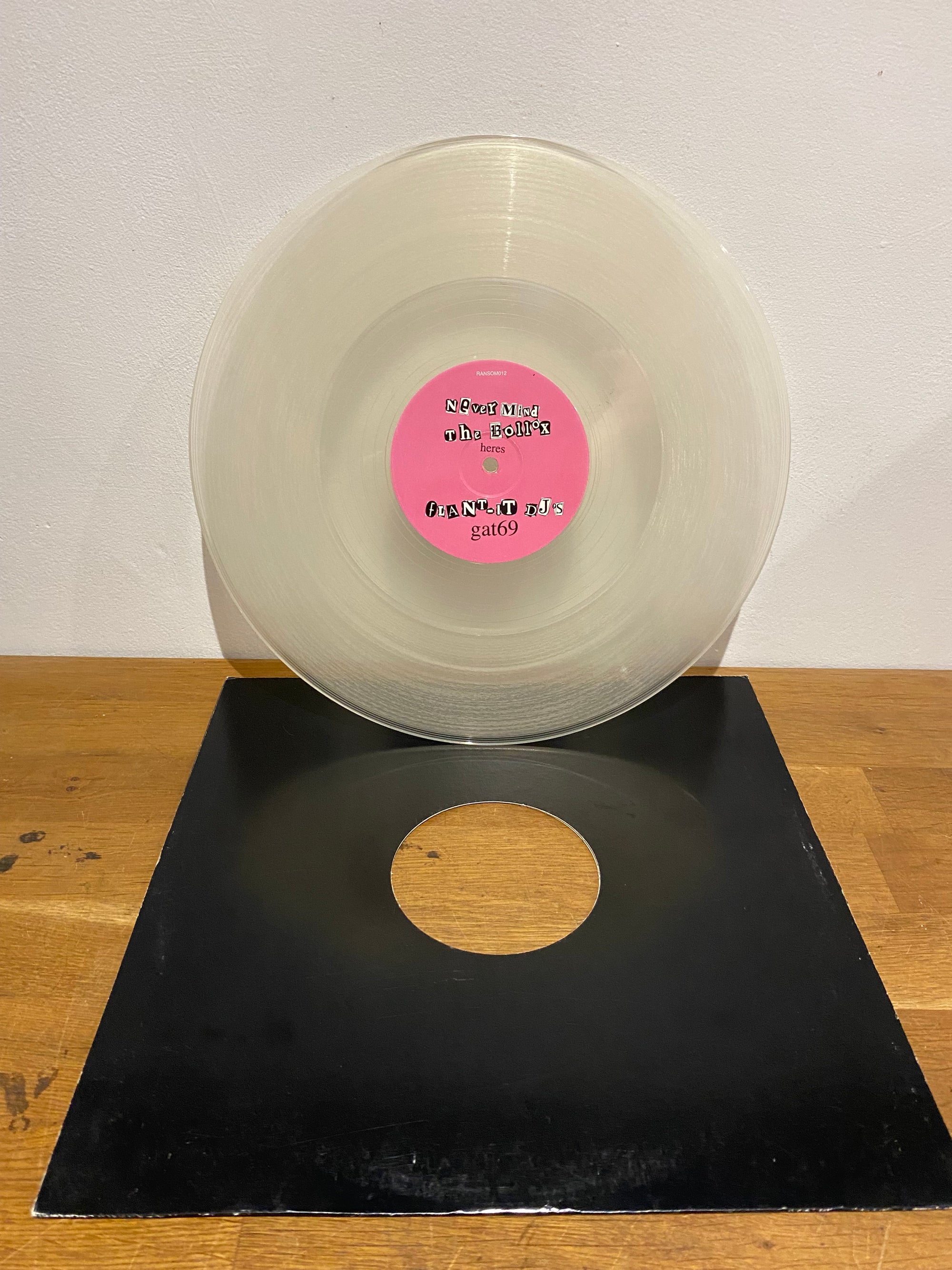 Flaunt-it Dj’s - Gat69 , never mind , 12” clear vinyl, promotional , club/dance