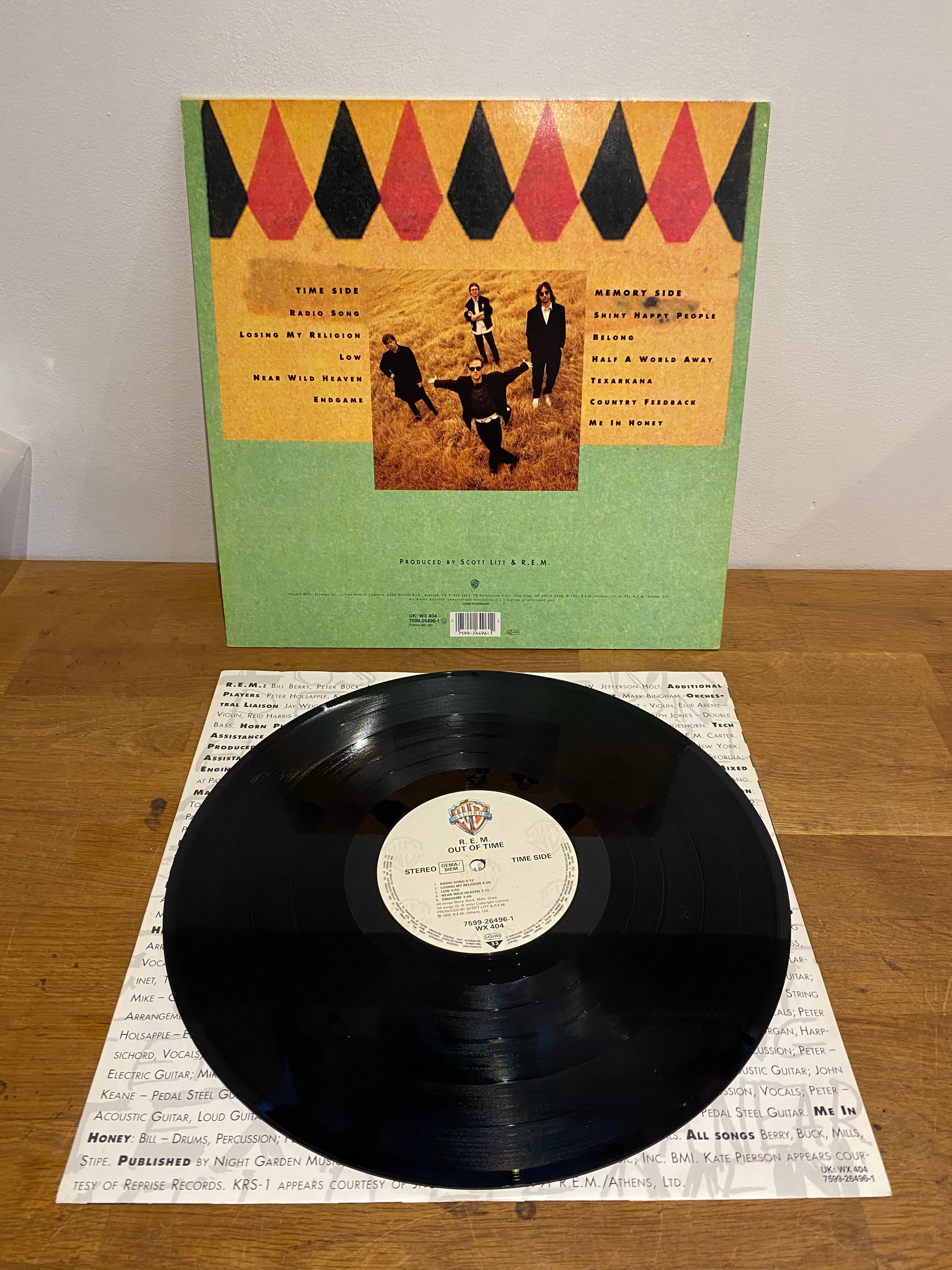 R.E.M. – Out of Time LP vinyl album, classic 1991 alternative rock release available at Woody’s Record Store UK.