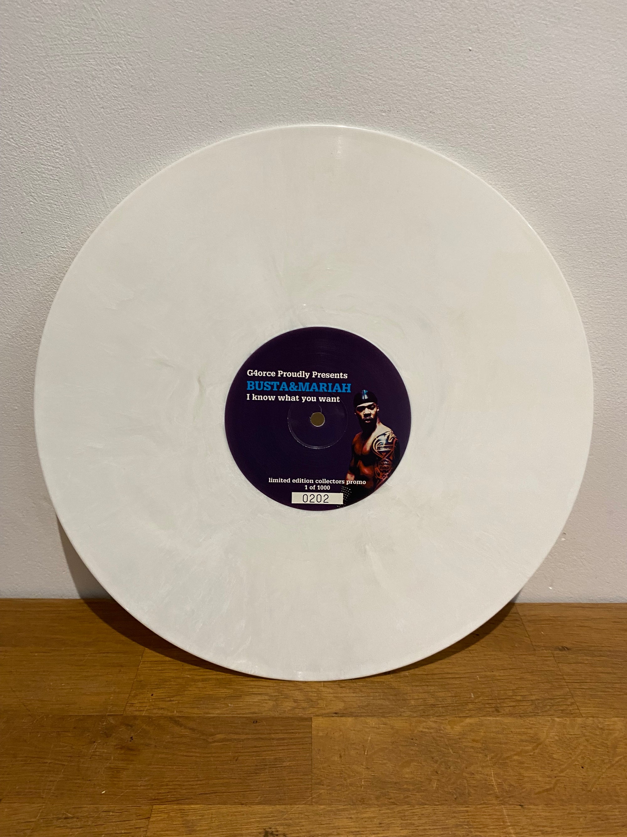 Busta Rhymes + Mariah Carey - I know what you want , ltd ed of 1000 white vinyl 12” single