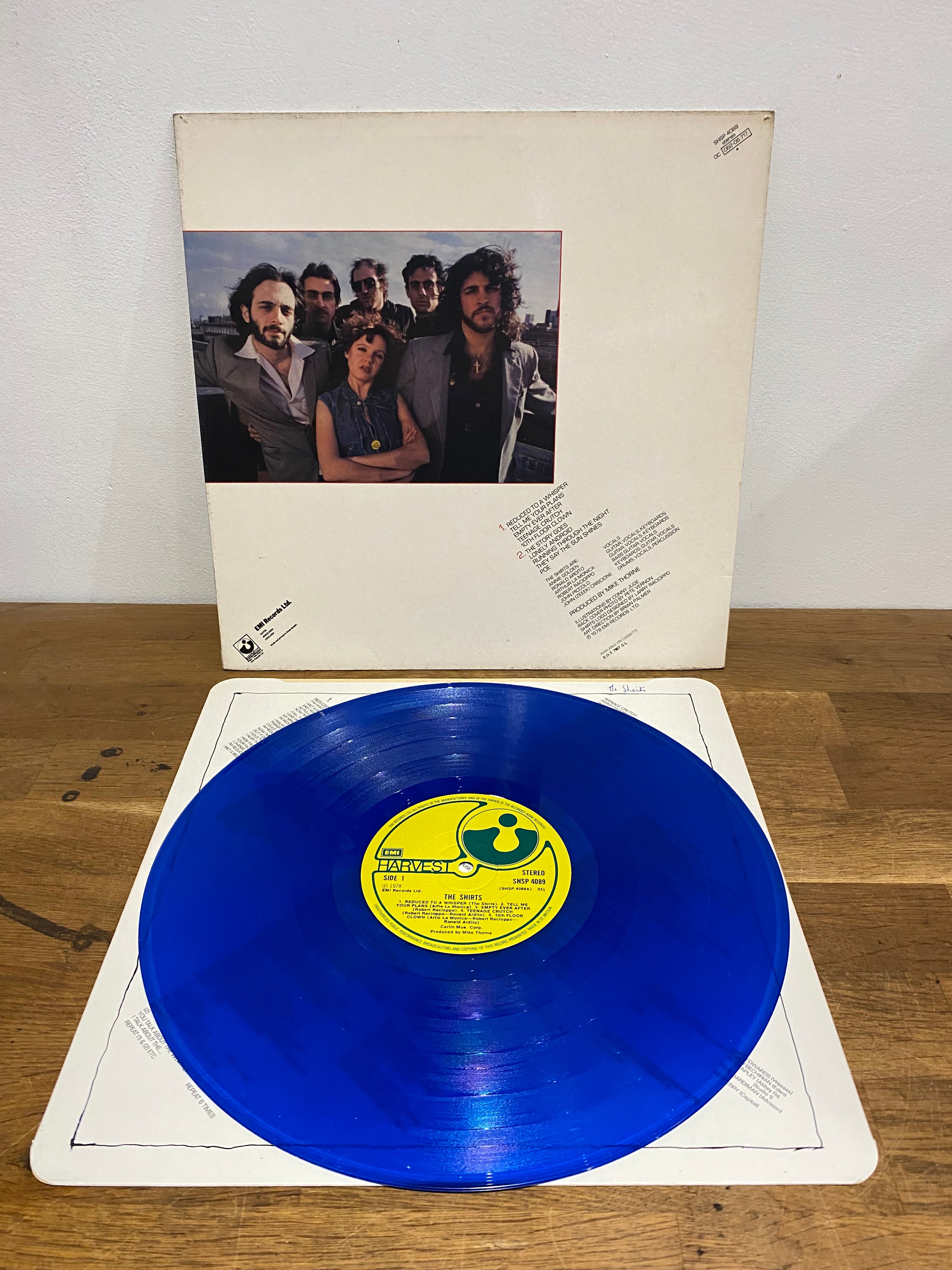 The Shirts - The Shirts , 12” album , 1978 blue vinyl, Harvest SHSP 4089