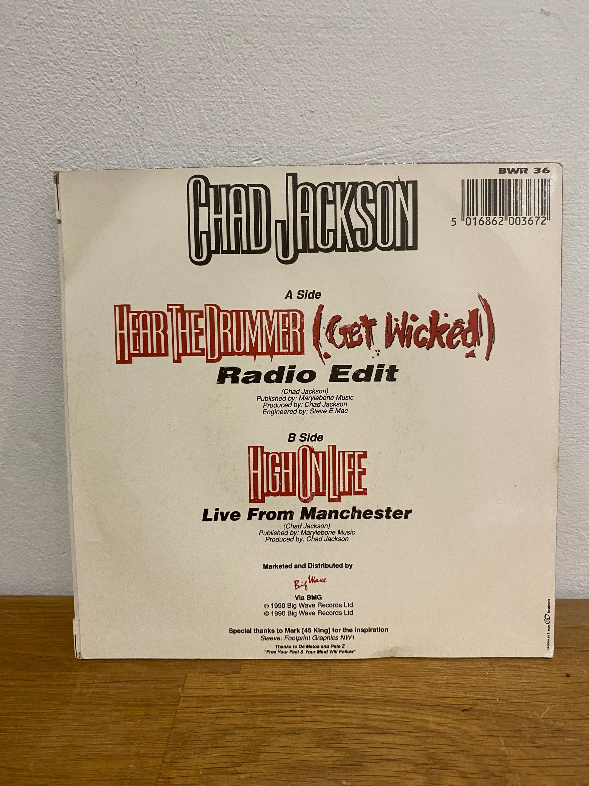 Chad Jackson - Hear the drummer (get wicked) , 7 inch single , 1990