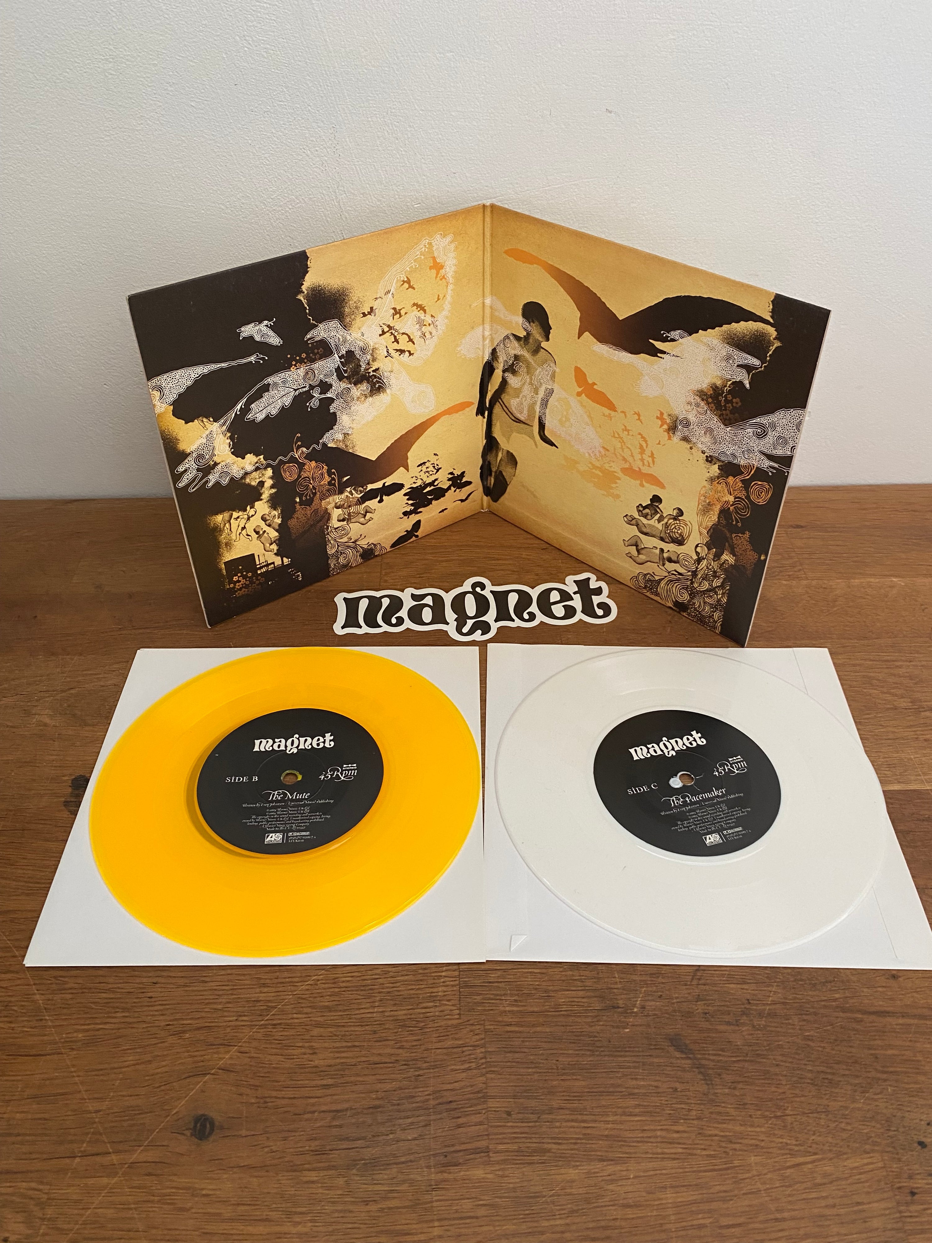 Magnet - Hold On , 7” singles, double pack , yellow and white vinyls.