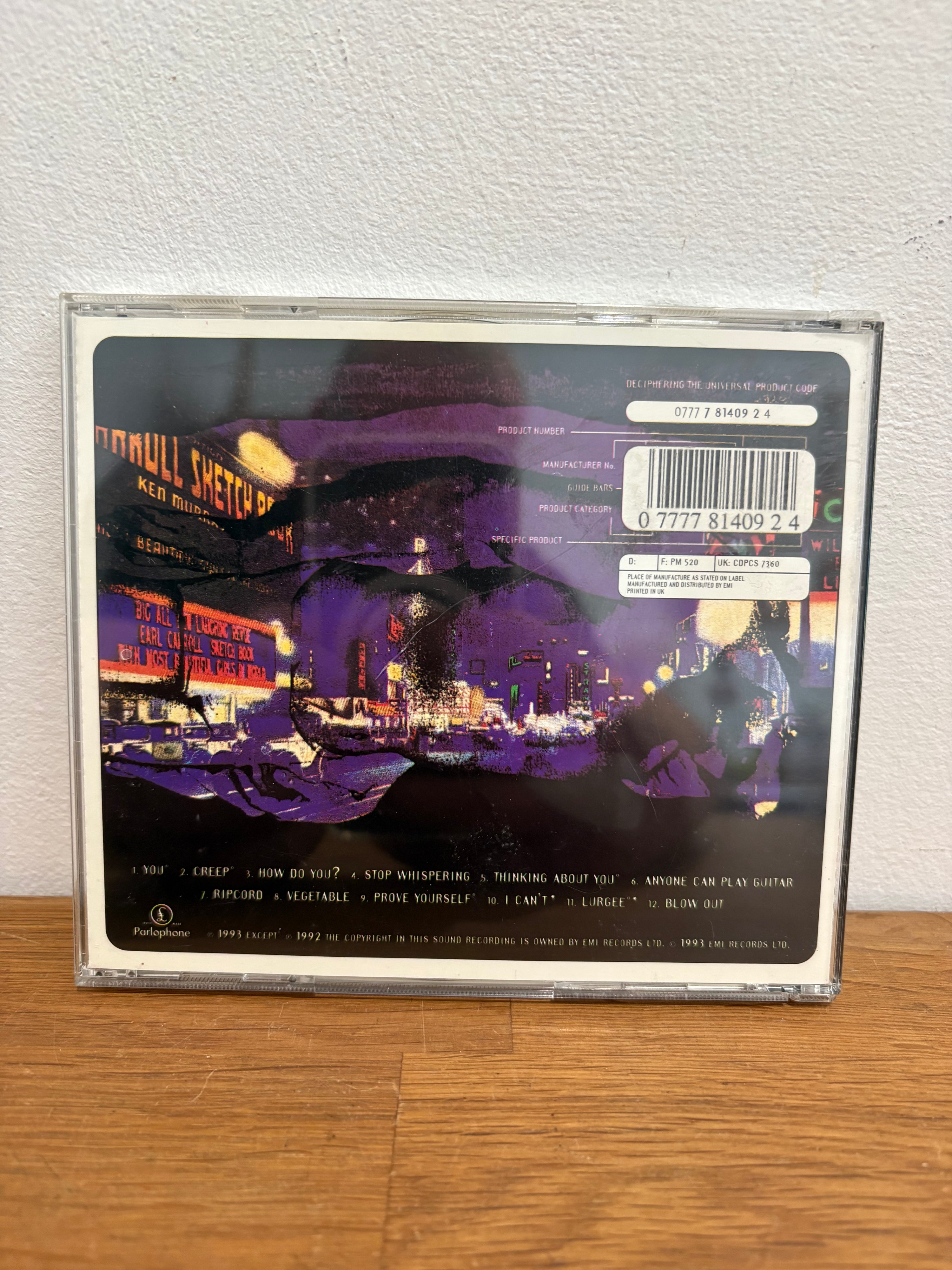 Radiohead - Pablo Honey , cd album, 1993 Parlophone.