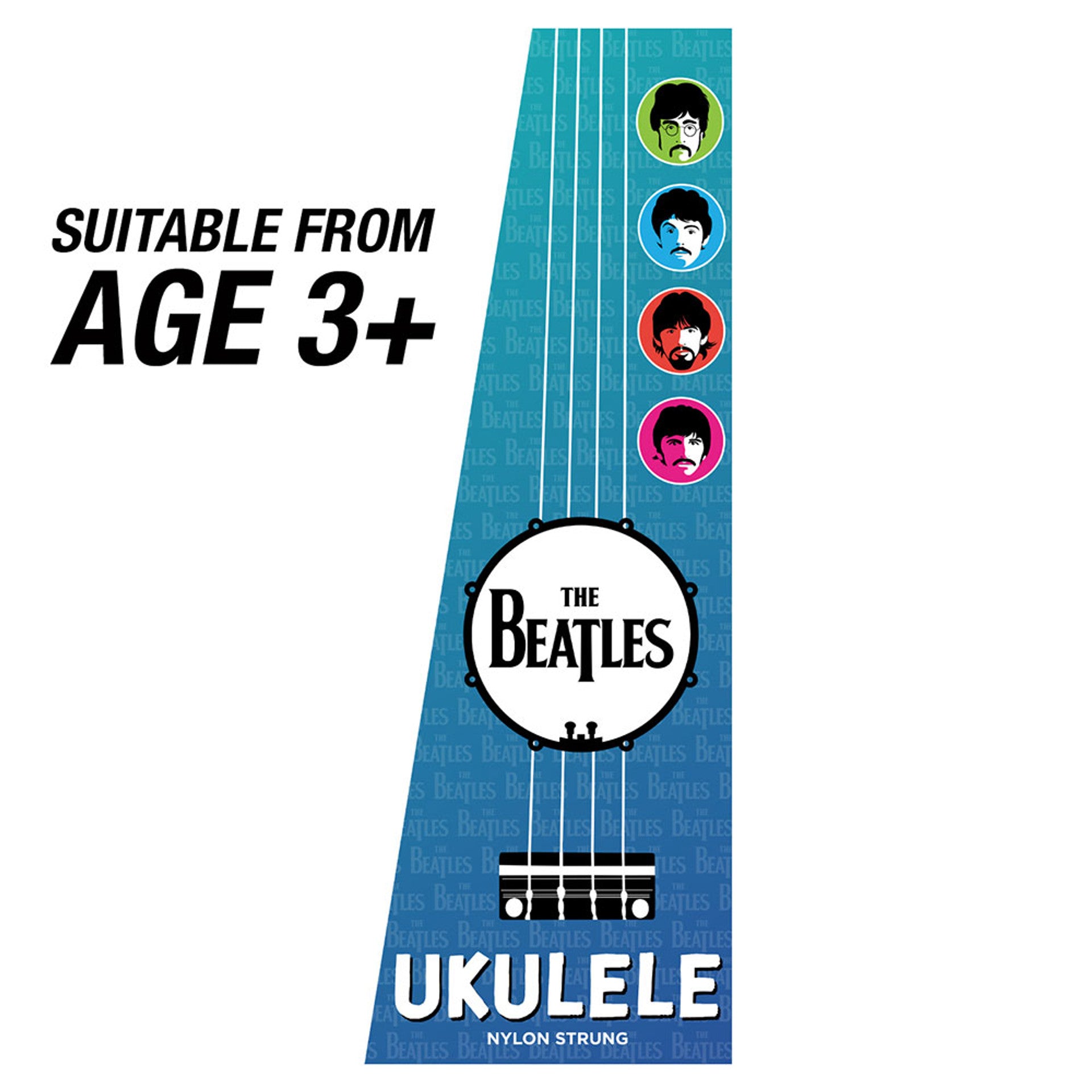 Official Beatles ukulele ideal for beginners and collectors.
