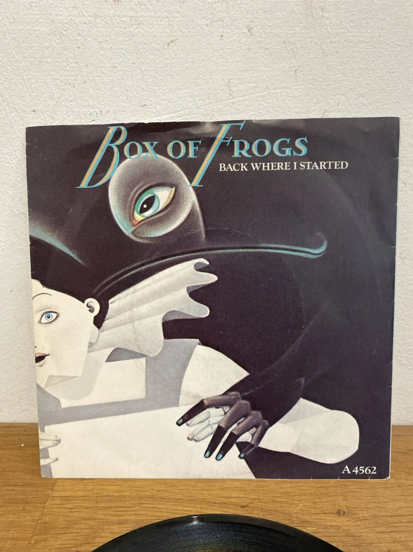 Vinyl record cover for 'Box of Frogs' with artistic design on a LP cover