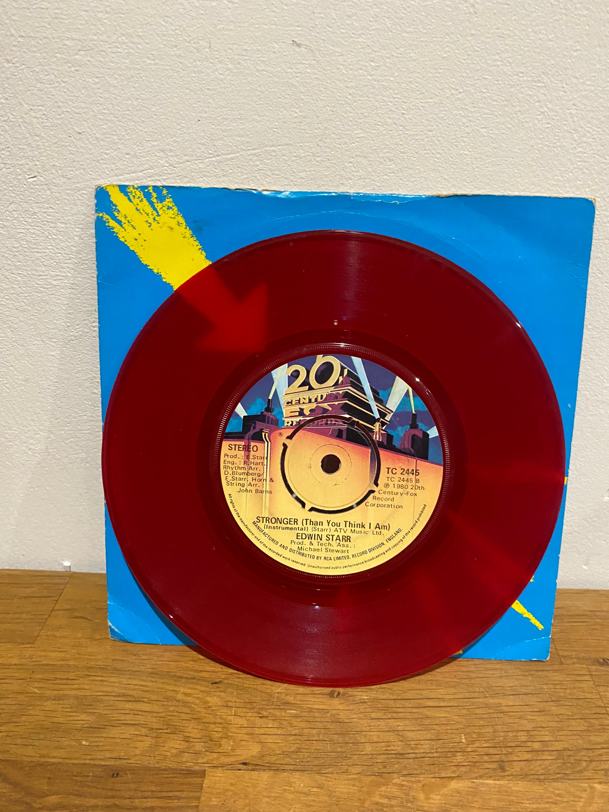 Edwin Starr - Stronger (than I think I am) 1980 , 7 inch red vinyl.