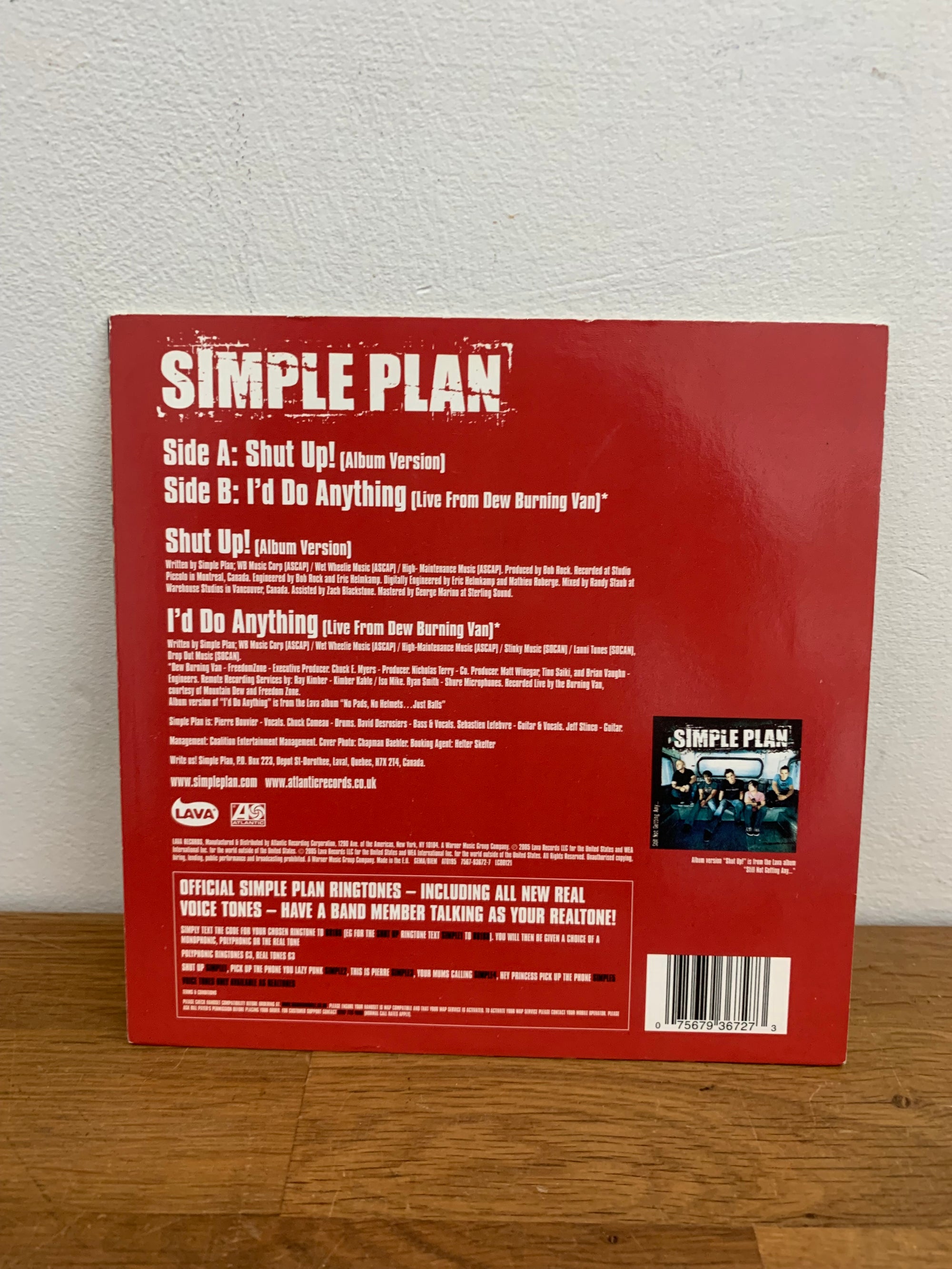 Simple Plan - Shut up! , 7” single 2005 Lava Records