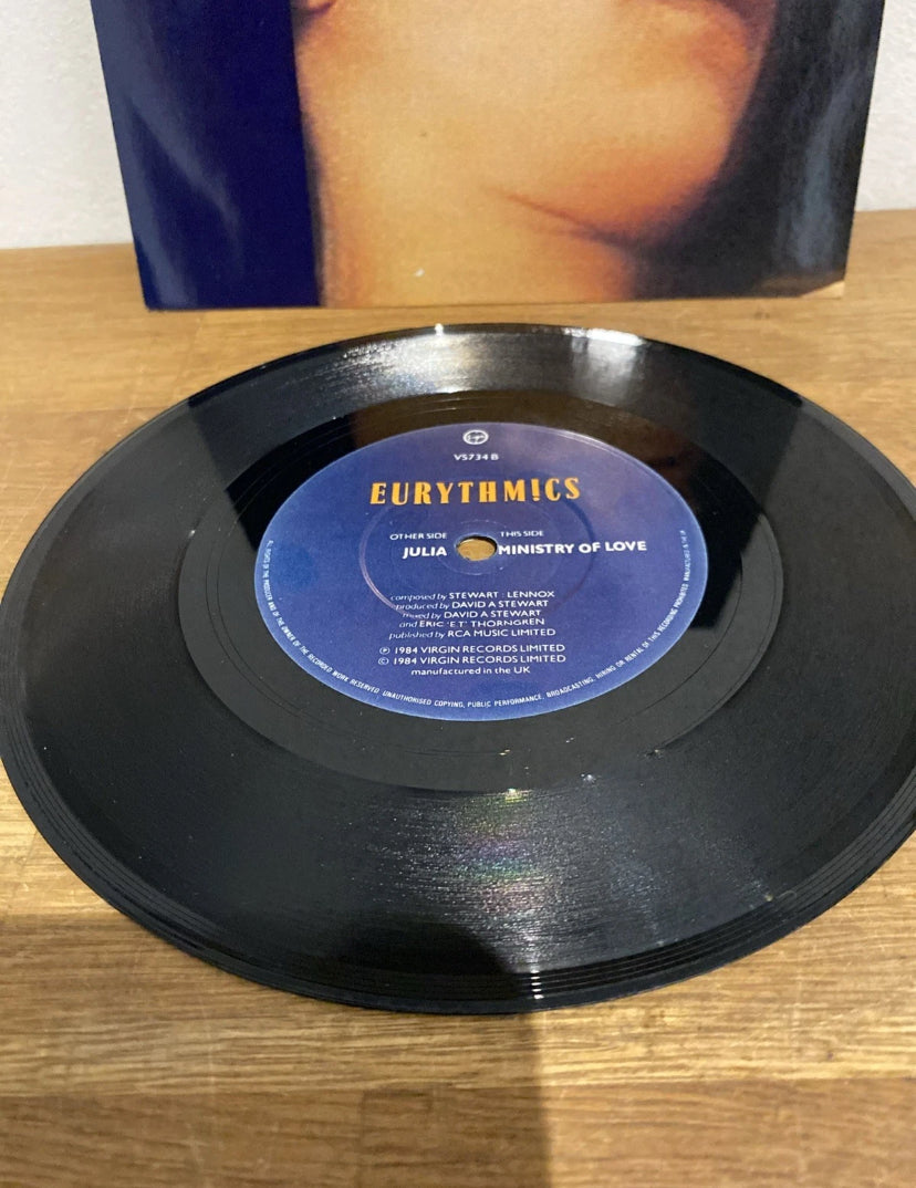 Collectable Eurythmics Julia / Ministry Of Love 7 inch vinyl at Woody’s Record Store