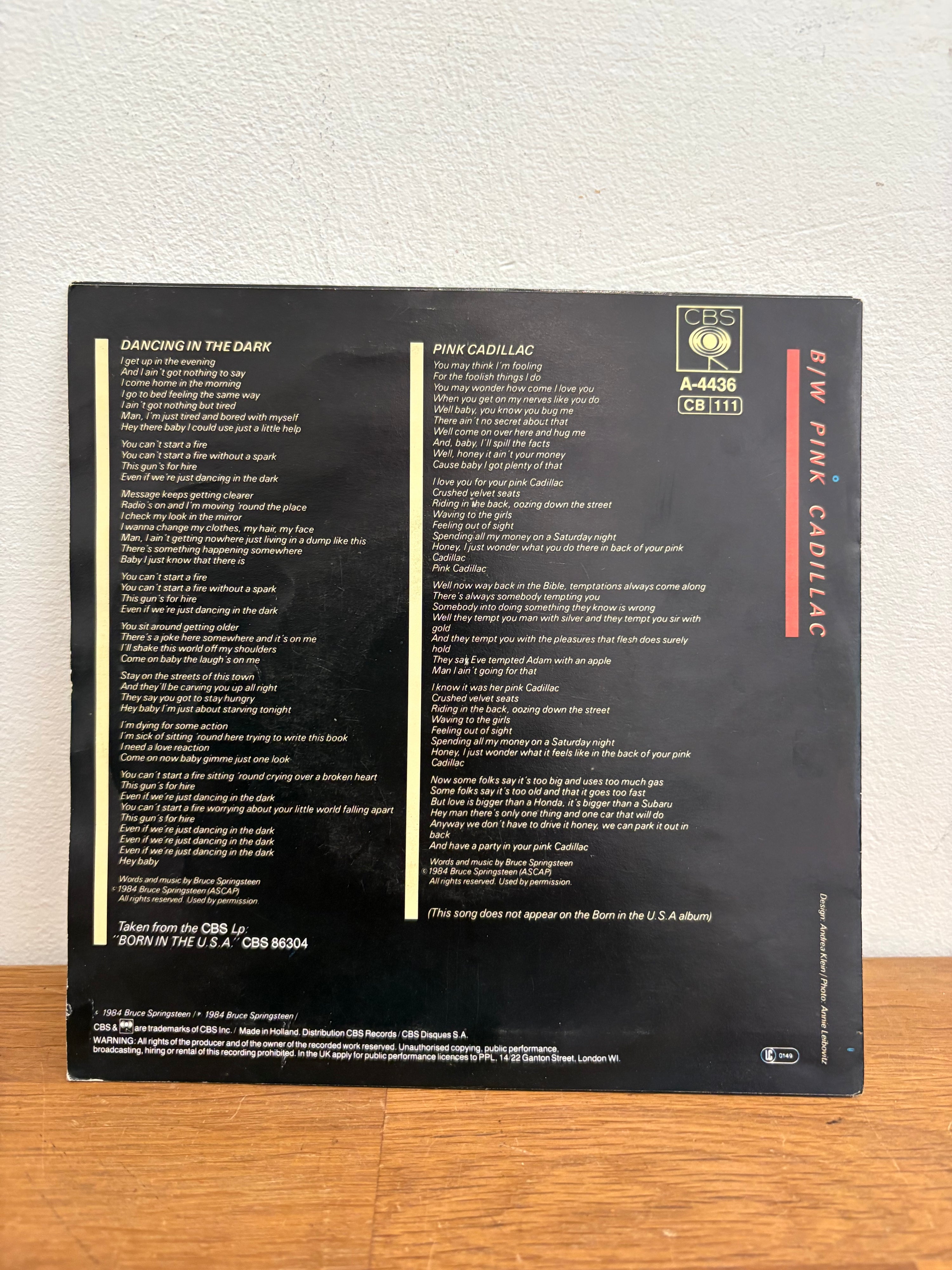 Bruce Springsteen - Dancing in the dark , 7 inch single, CBS 1984.