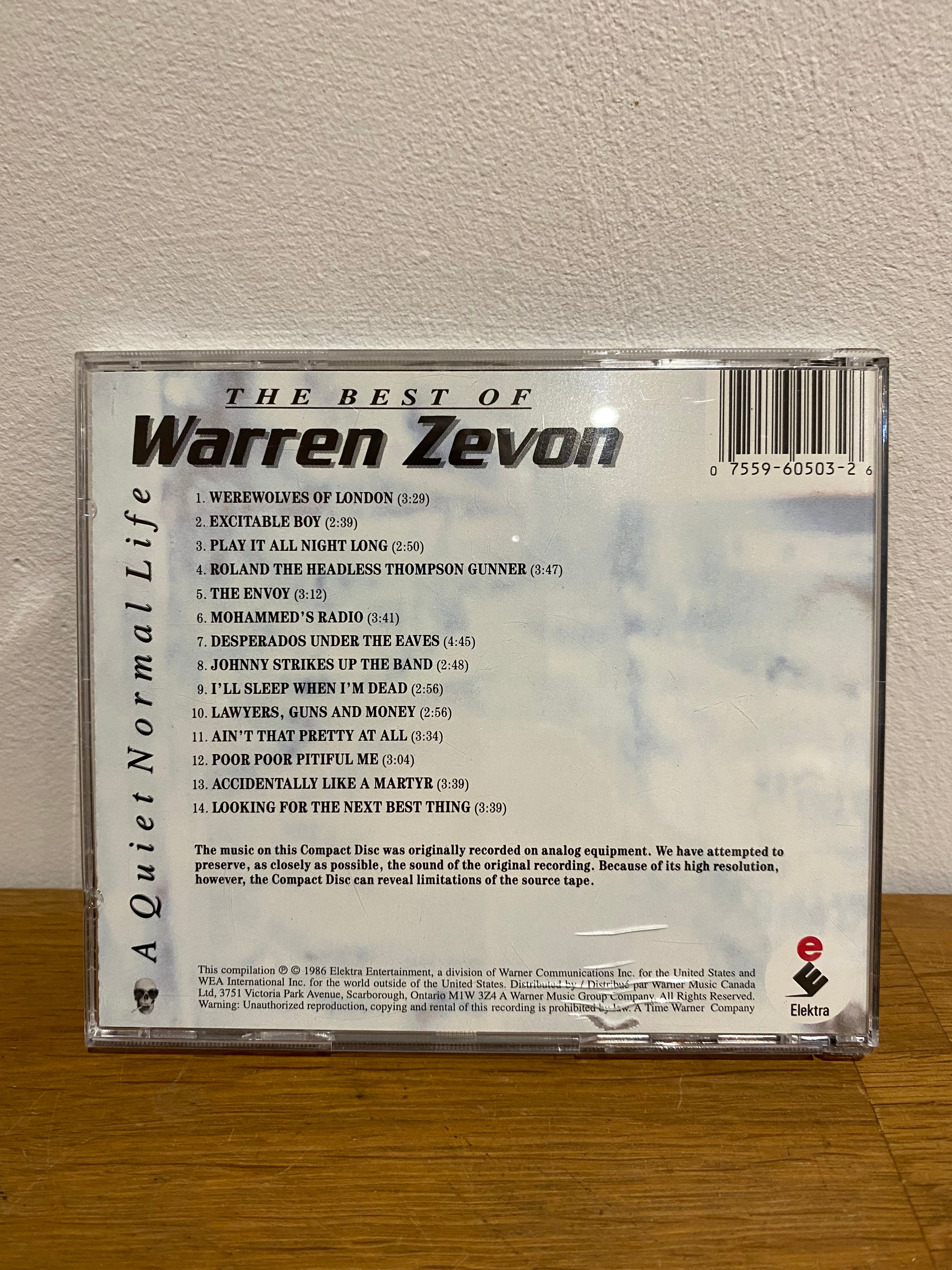 Warren Zevon - The best of , cd album , 1986 Elektra