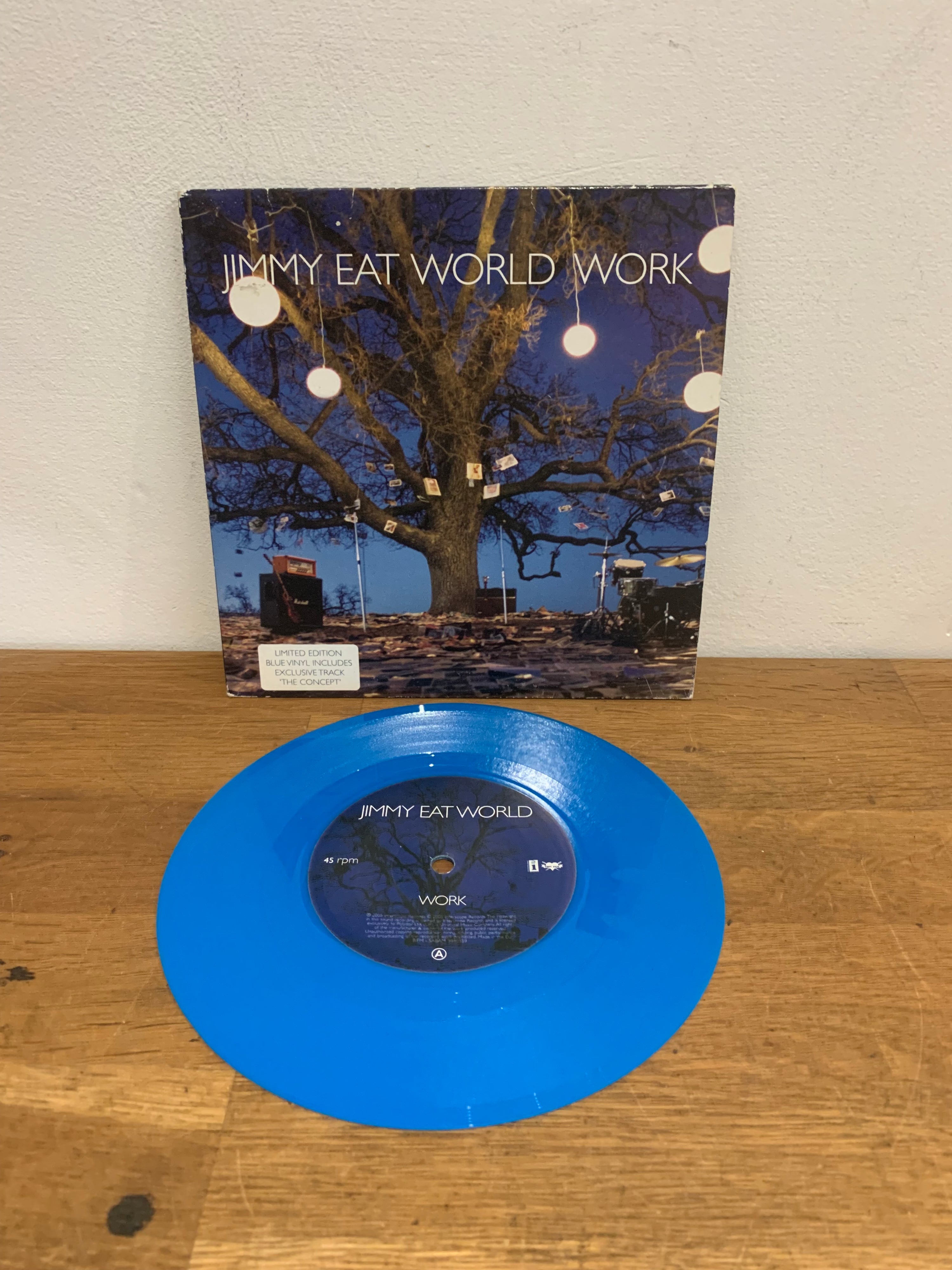 Jimmy Eat World - Work , 7” single blue vinyl 2005 Interscope records