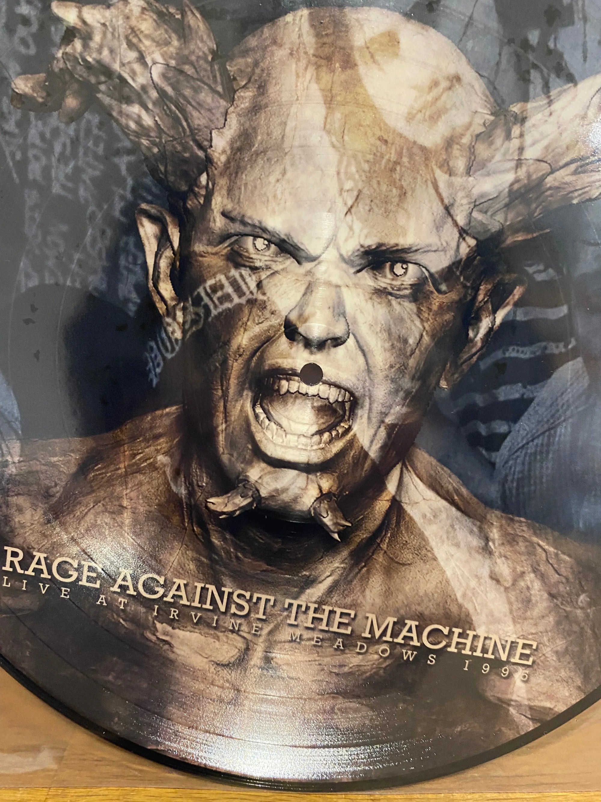 Live at Irvine Meadows by Rage Against the Machine CD disc and sleeve