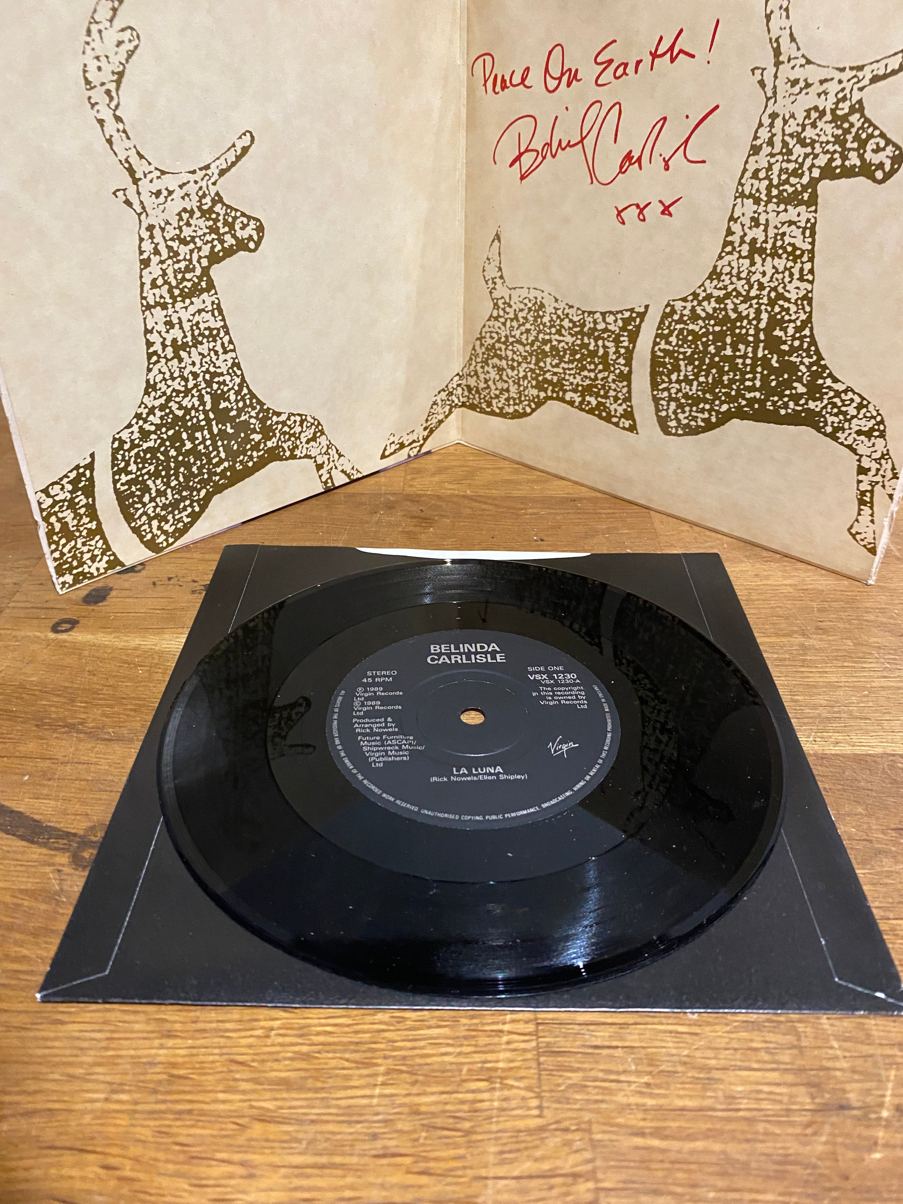 Belinda Carlisle - La Lune , Christmas card gatefold sleeve .