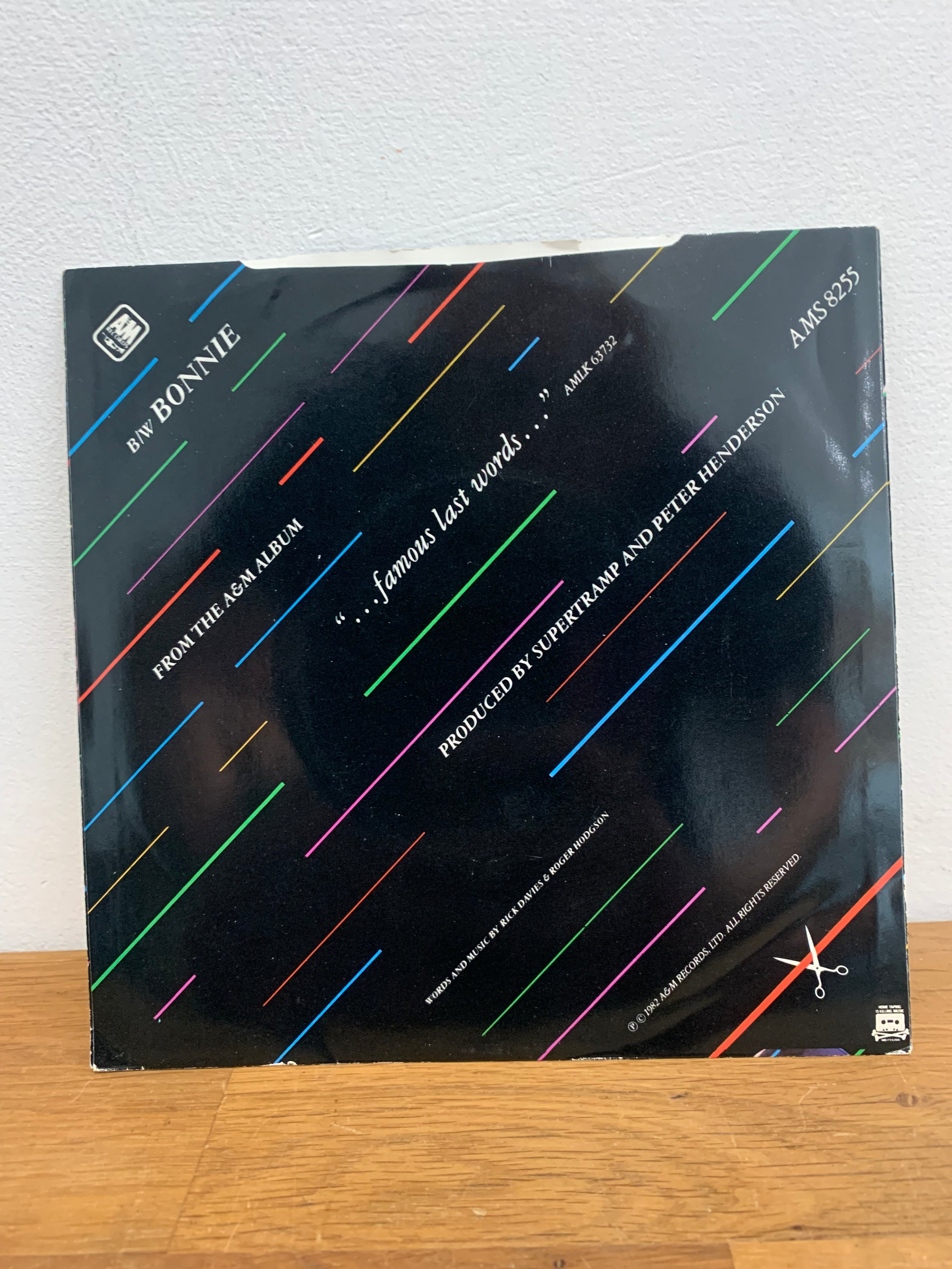 Supertramp - It’s raining again, 7 inch single , 1982 A&M records