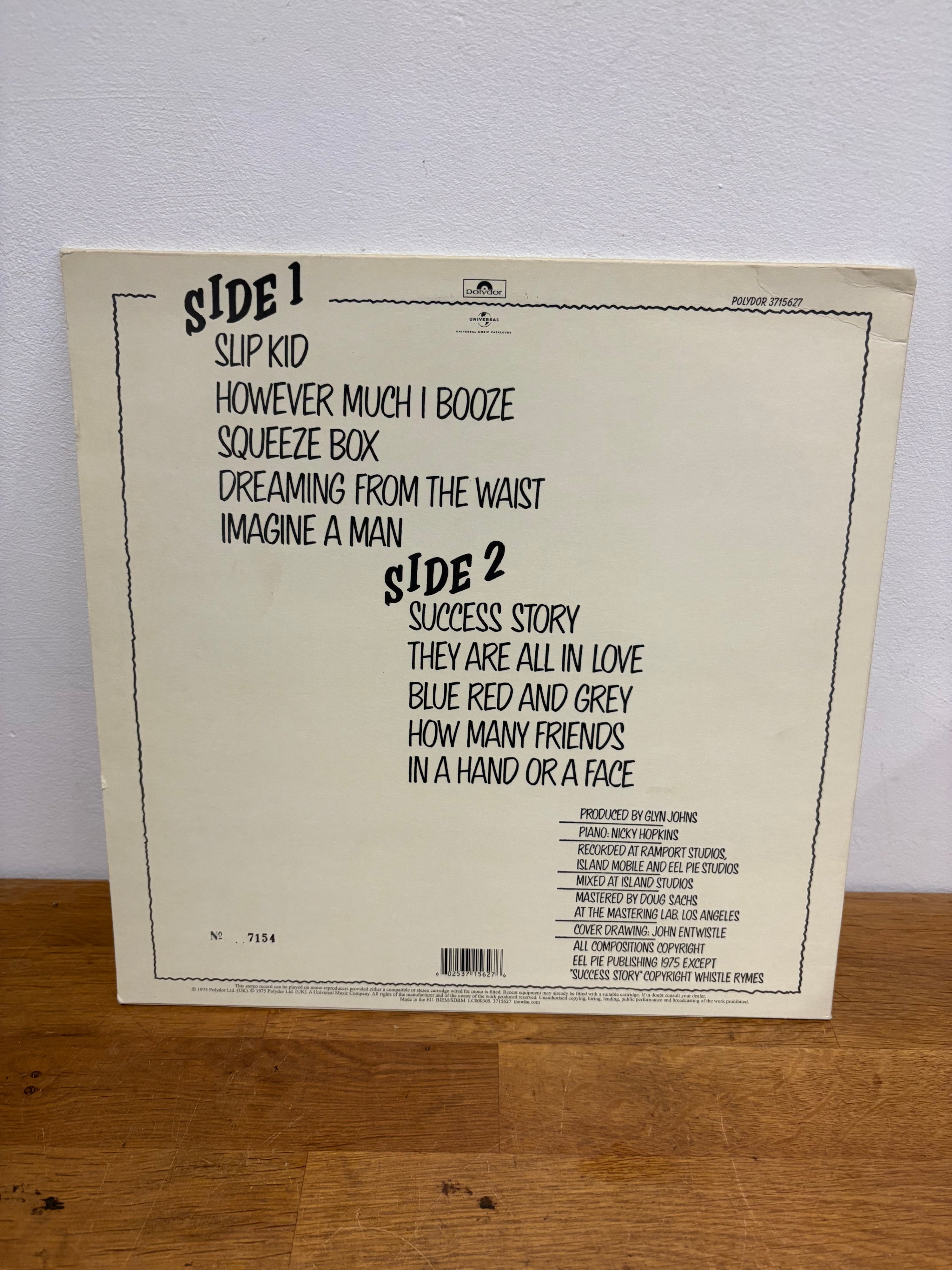 The Who , The Who by numbers , Lp vinyl album, Repressing of Polydor 1975 album