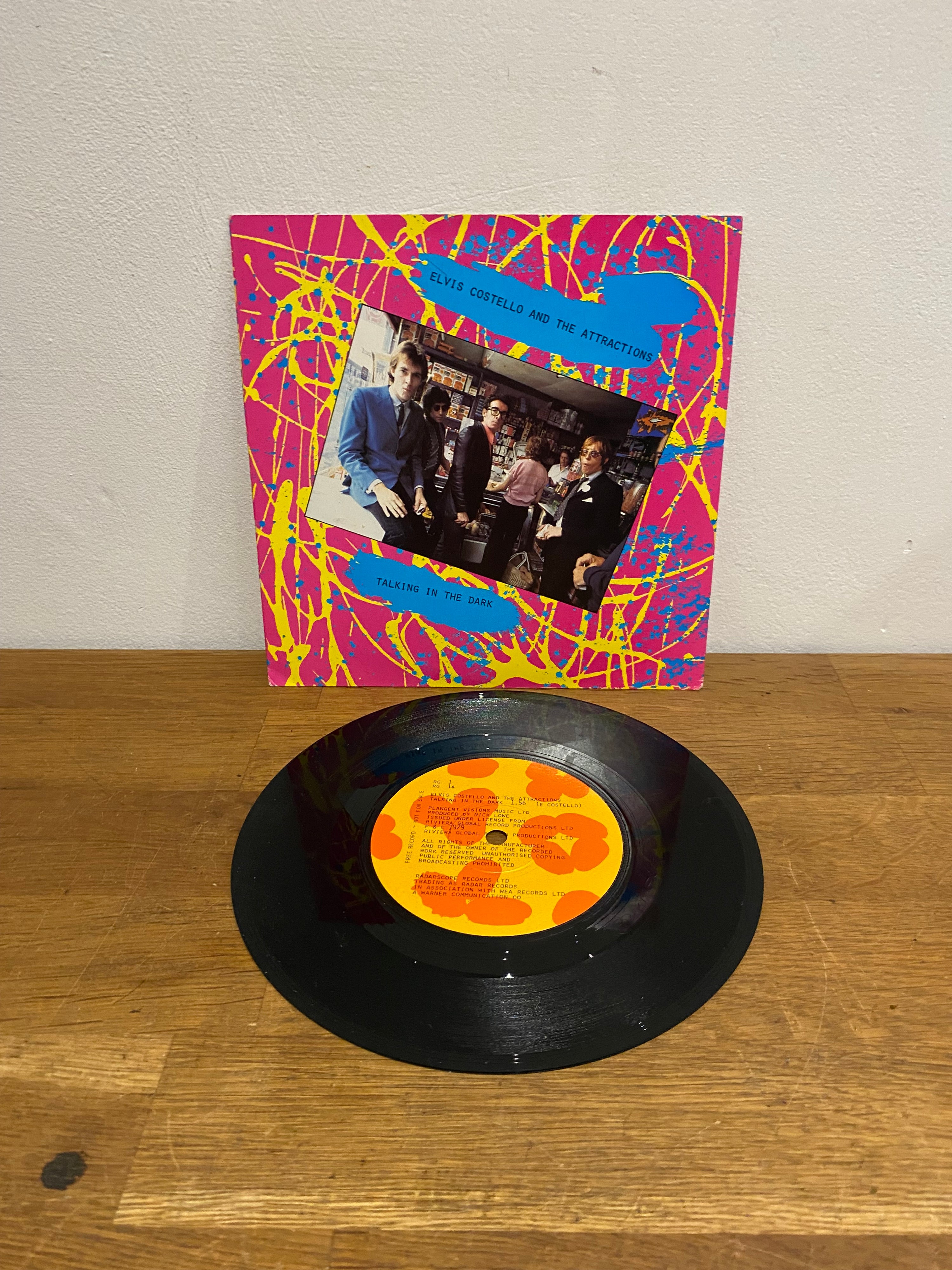 Elvis Costello and the Attractions- Talking in the dark, 7” single , 1979 radarscope records.