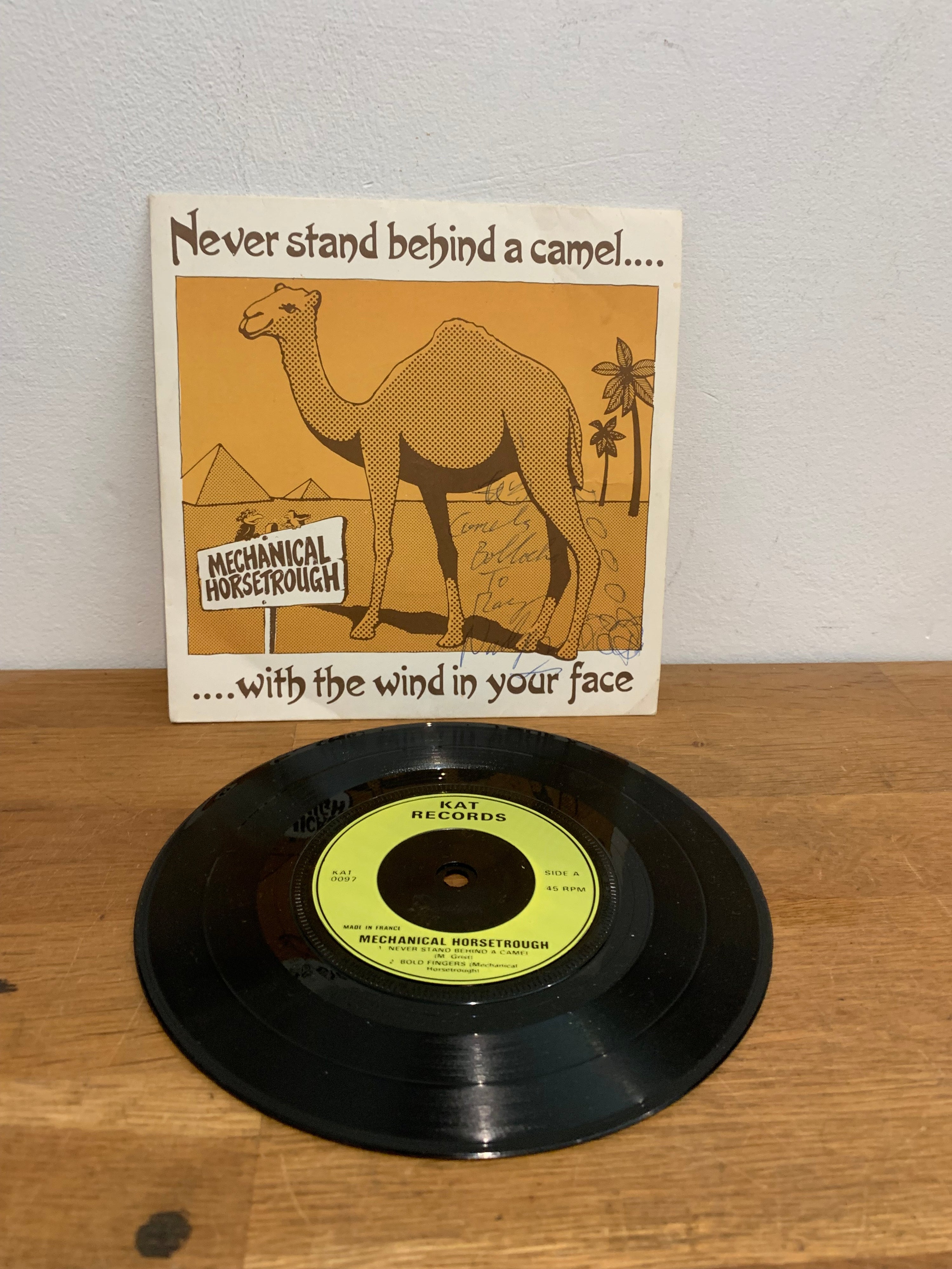 Mechanical Horsetrough - Never stand behind a camel , 7 inch single, KAT records 1982