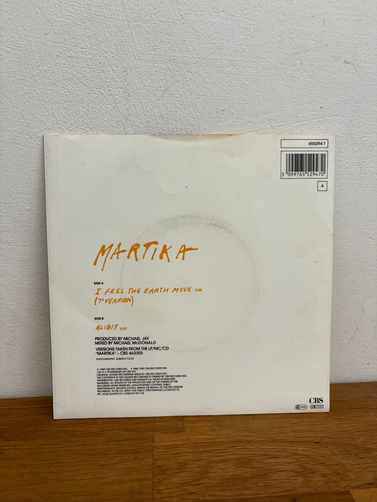 Martika - I feel the earth move , 7 inch single, 1989, CBS