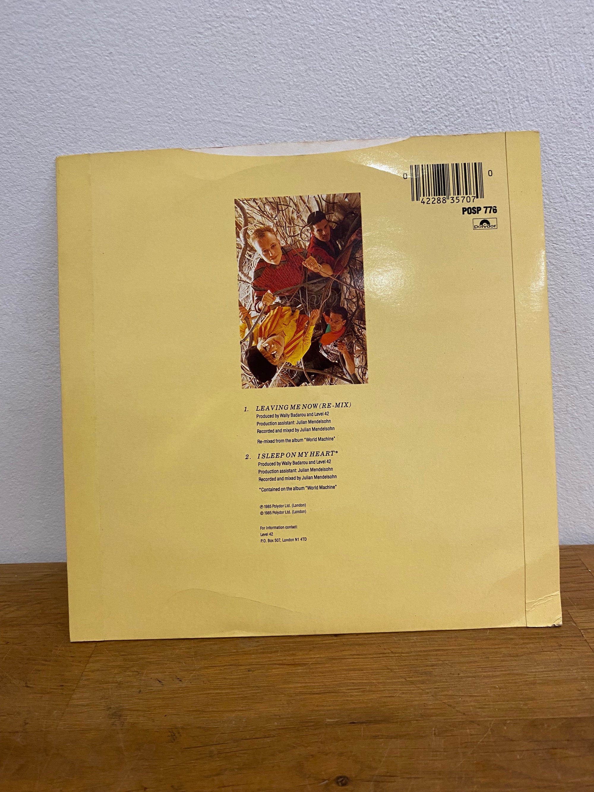 Level 42 - Leaving me now , 7” single. Polydor 1985