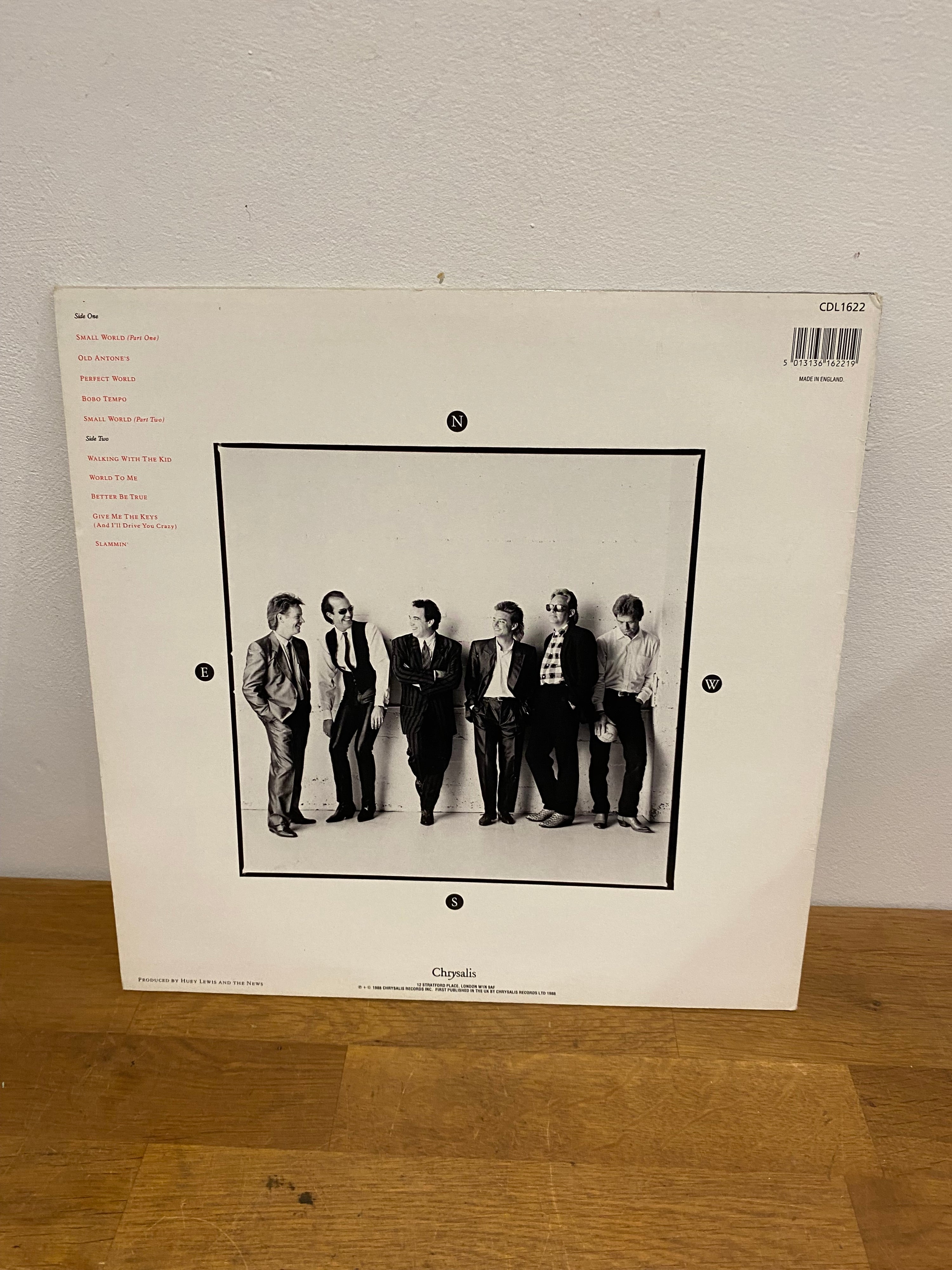 Huey Lewis & The News - Small World , vinyl album, 1988 Chrysalis