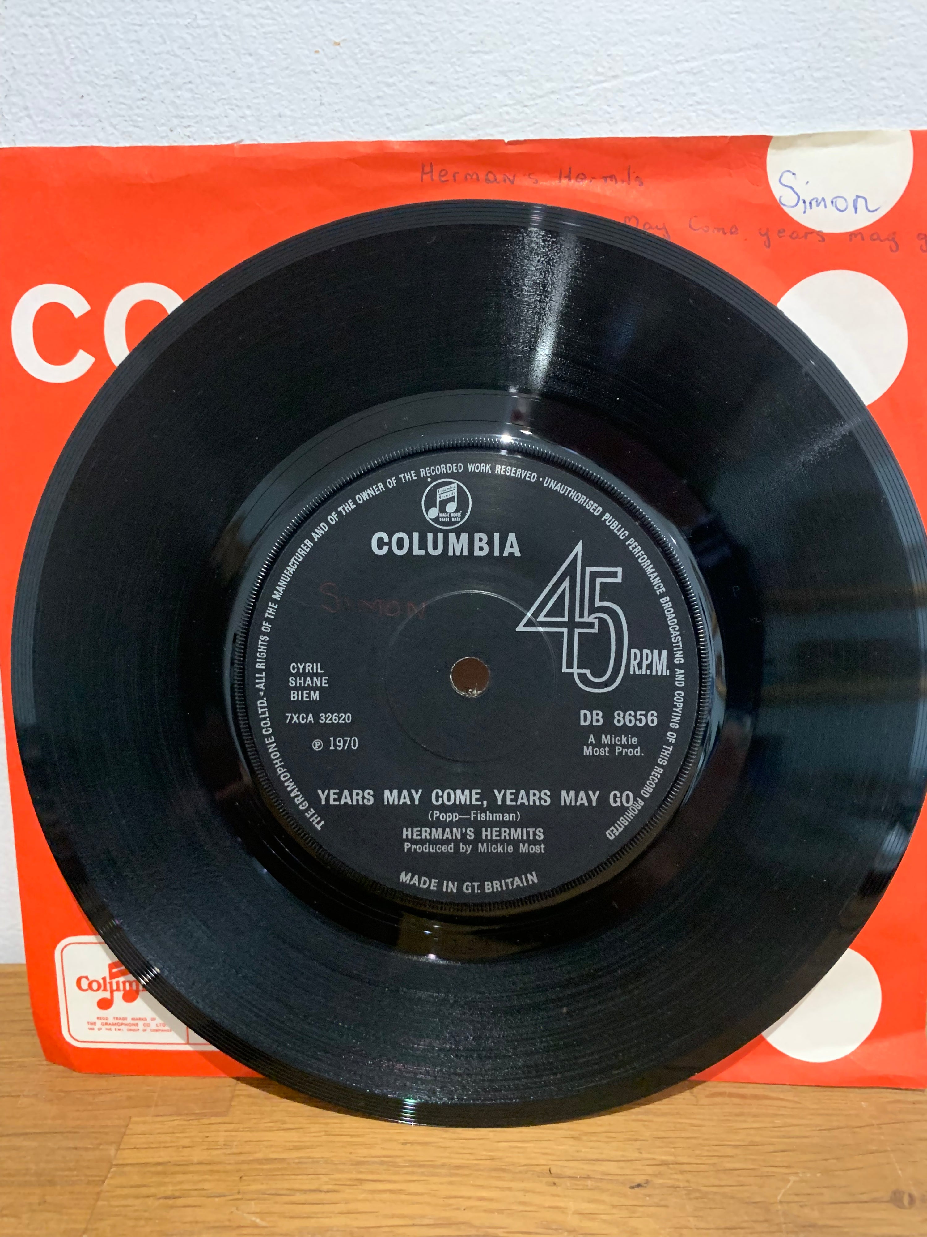 Herman’s Hermits - Years may come, years may go . 7 inch single, 1970 columbia