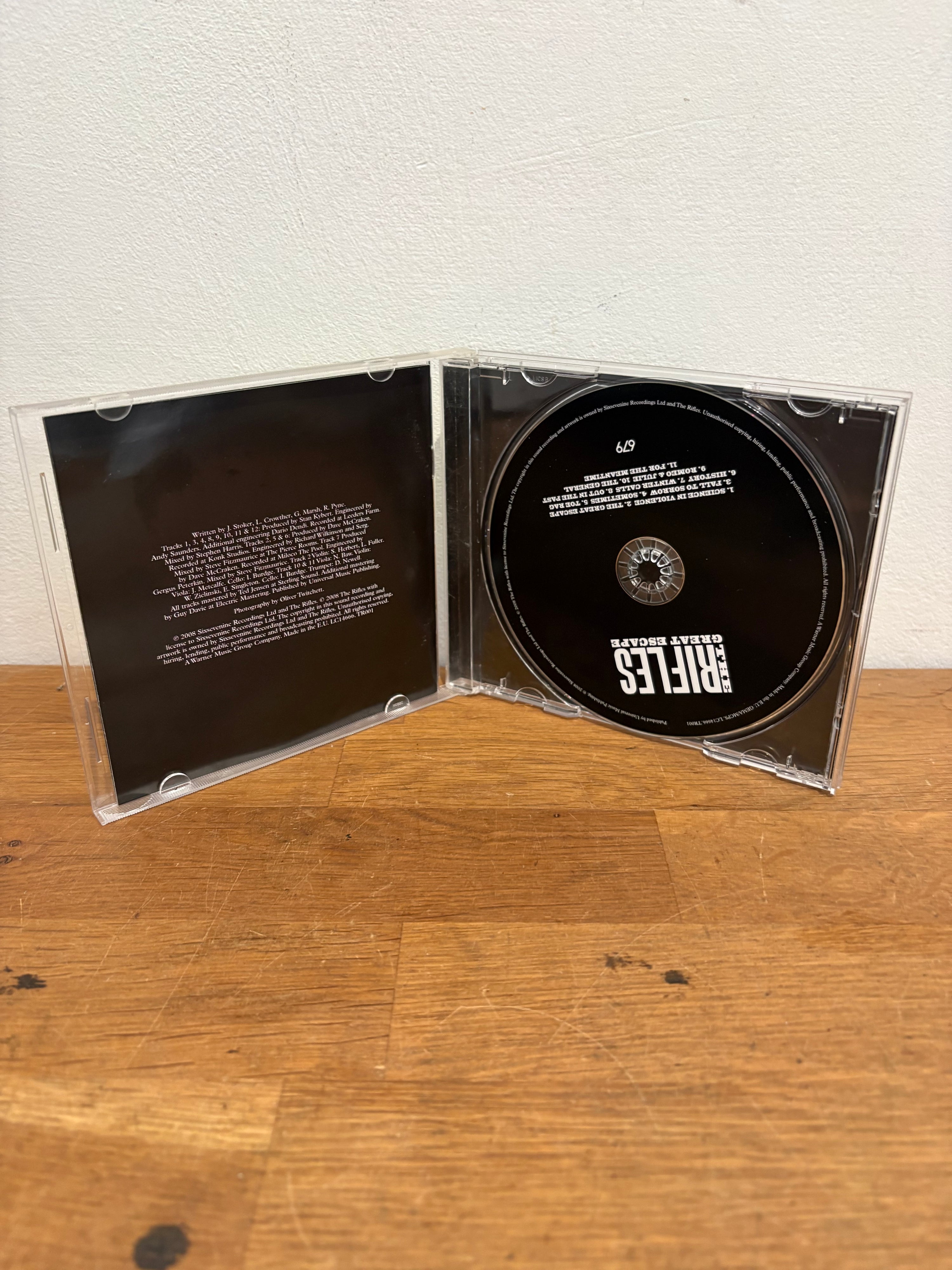 The Rifles - The Great Escape, cd album, 2008 Sixsevenine records
