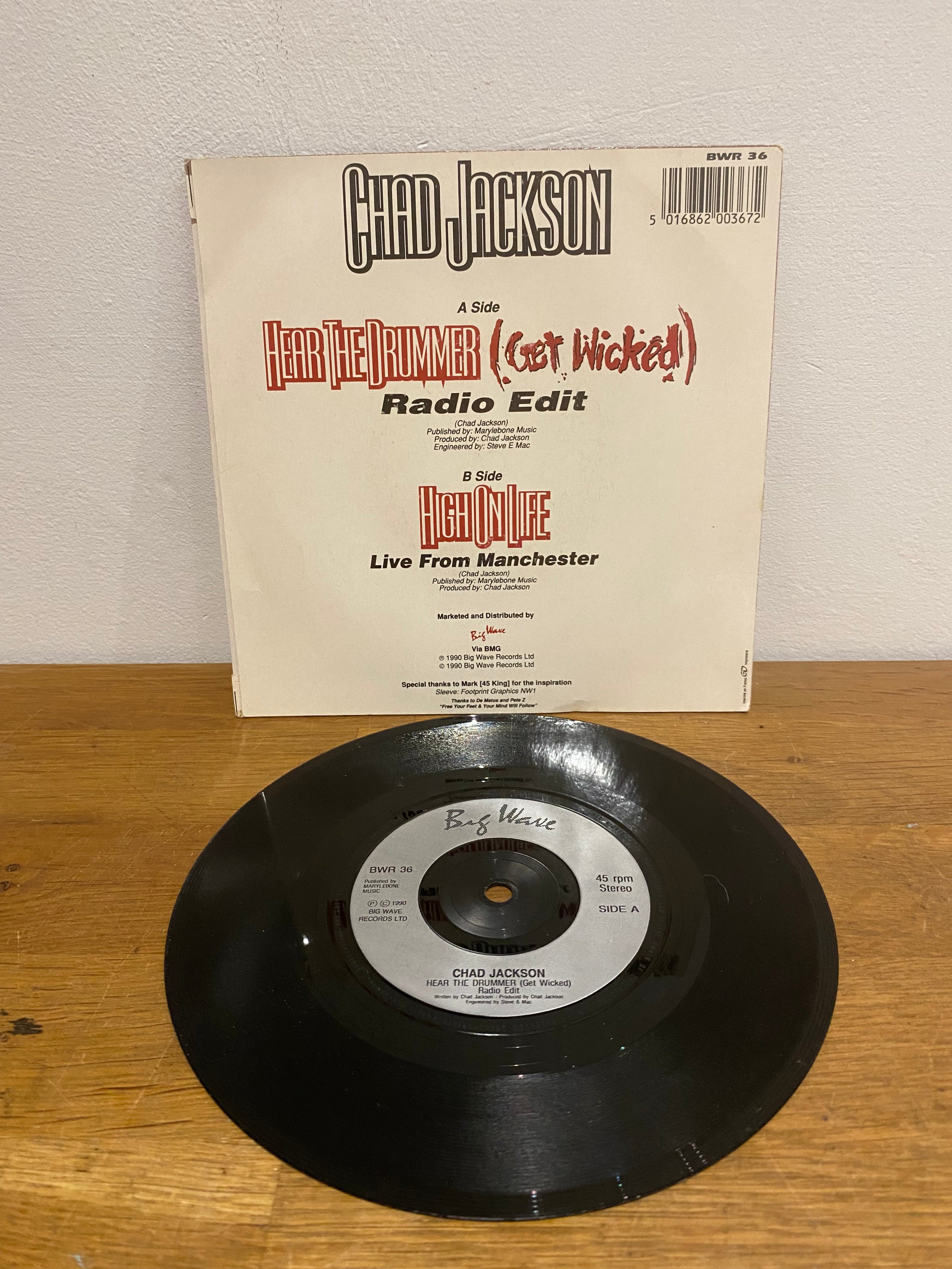 Chad Jackson - Hear the drummer (get wicked) , 7 inch single , 1990