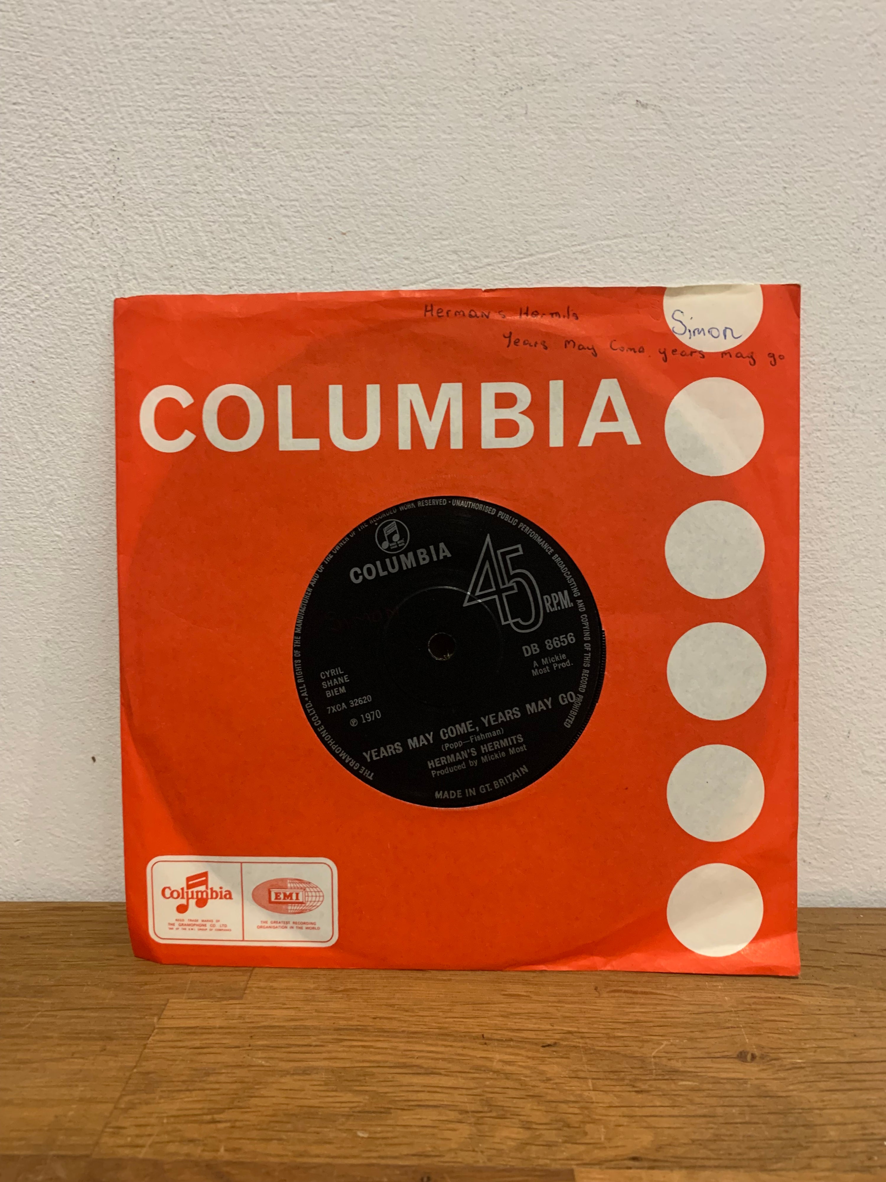 Herman’s Hermits - Years may come, years may go . 7 inch single, 1970 columbia