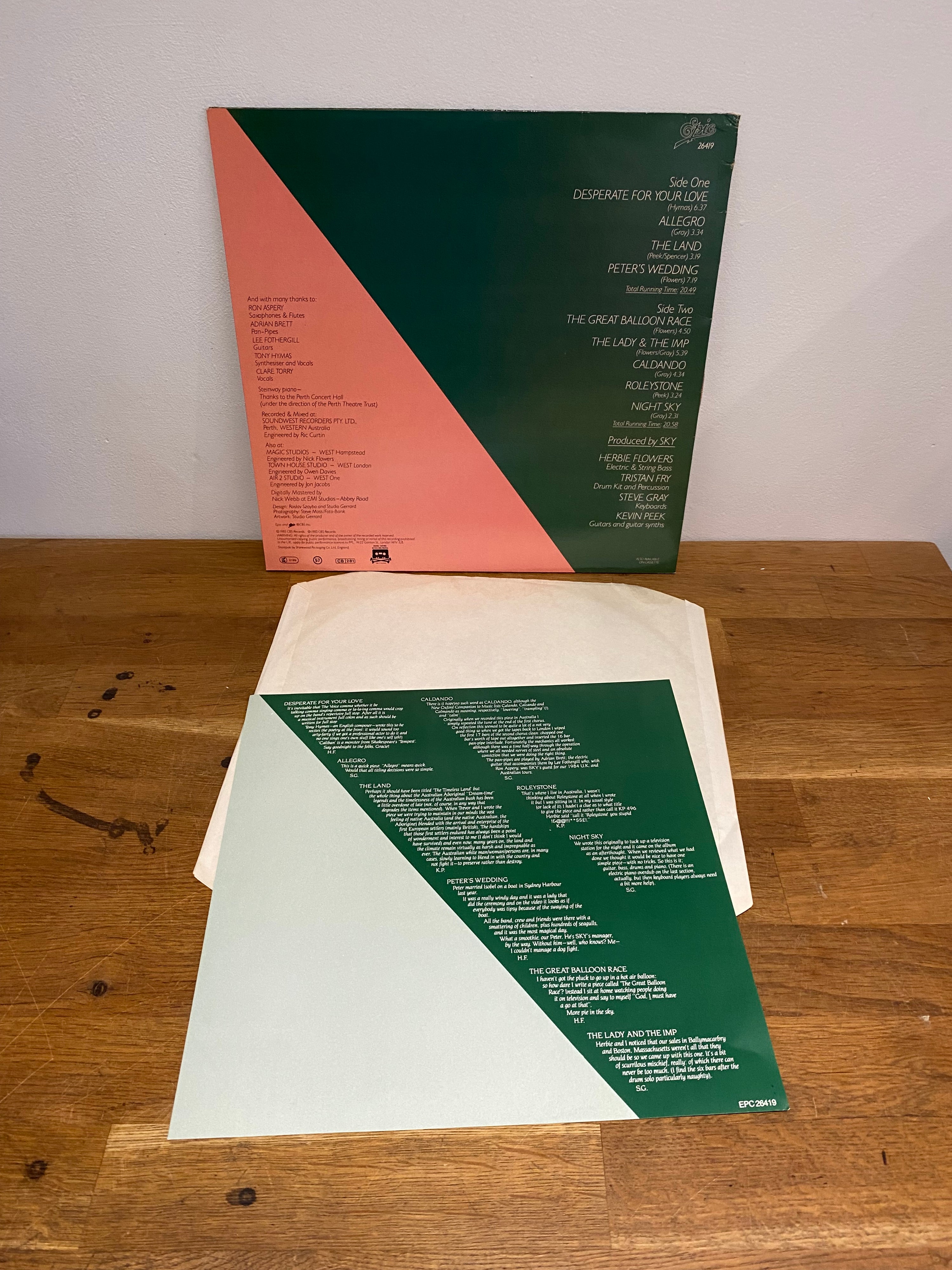 Sky - The Great Balloon Race , LP album, CBS 1985
