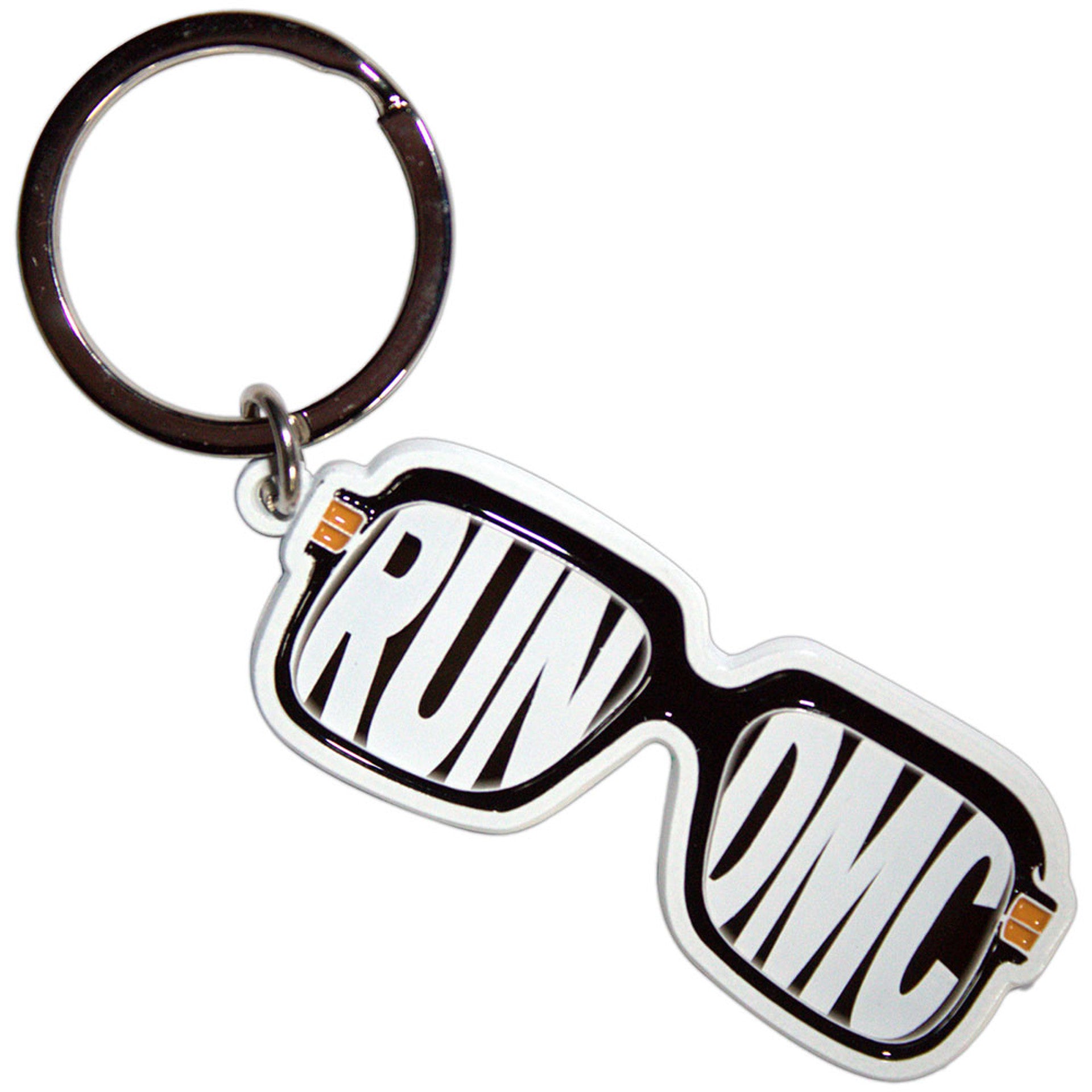 Run DMC Glasses Keychain – official metal keyring for hip-hop fans.
