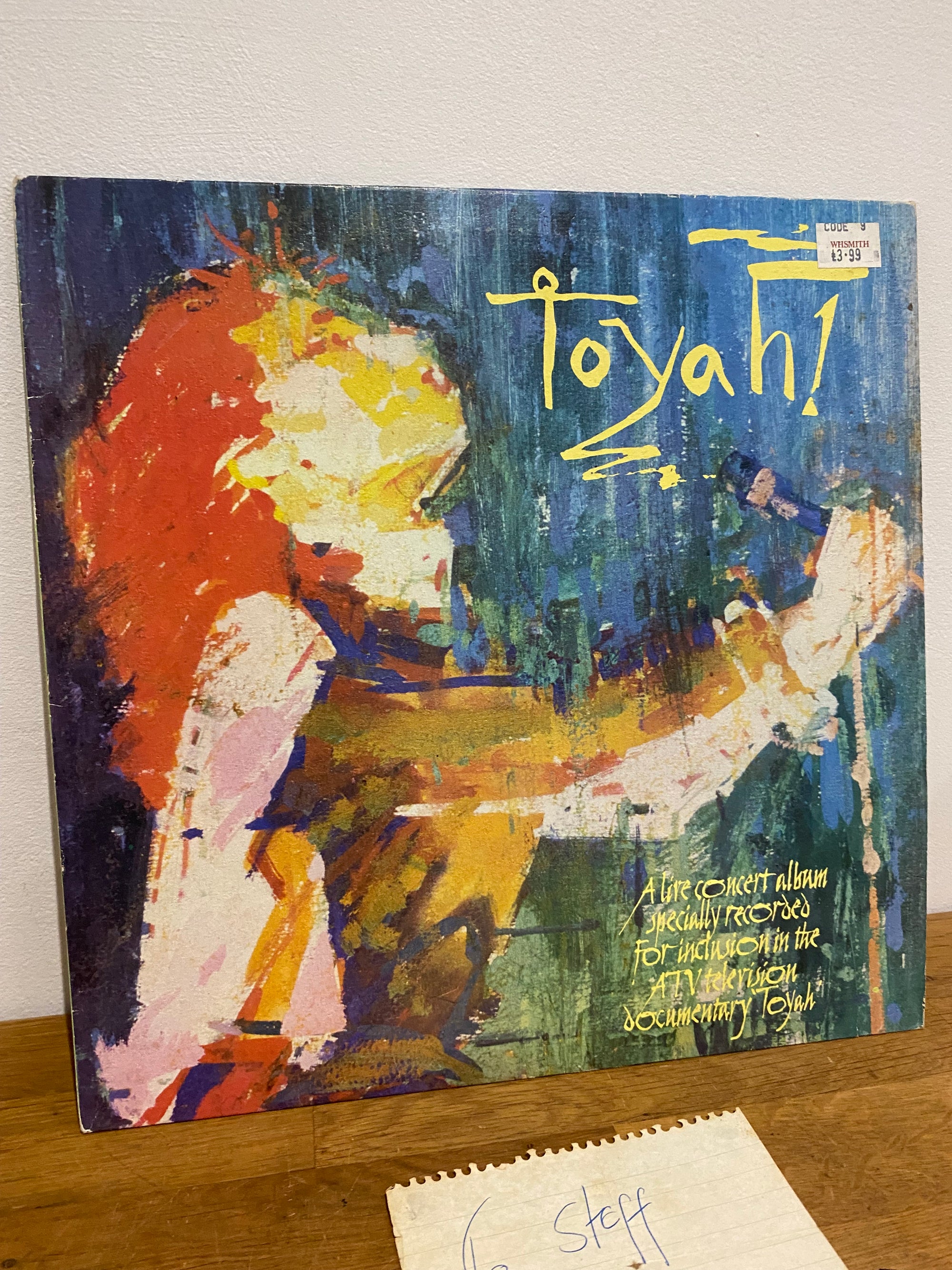 Signed Toyah vinyl sleeve with autograph made out to Steff

