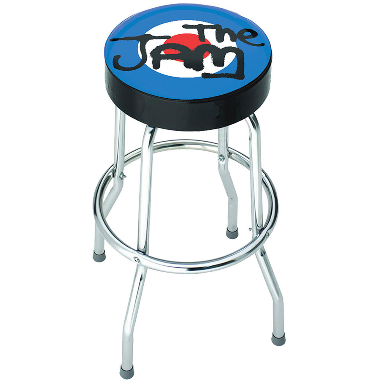 The Jam barstool by Rocksax – official swivel music stool with logo seat.
