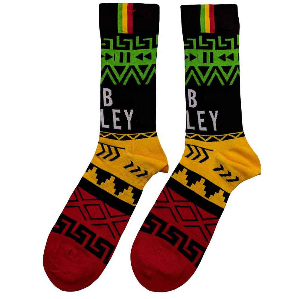 Bob Marley Press Play Socks Black - Official Band Socks UK