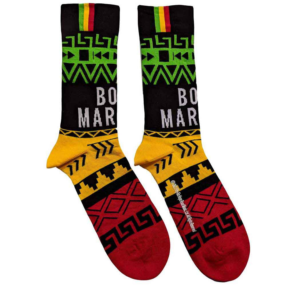 Bob Marley Press Play Socks Black - Official Band Socks UK