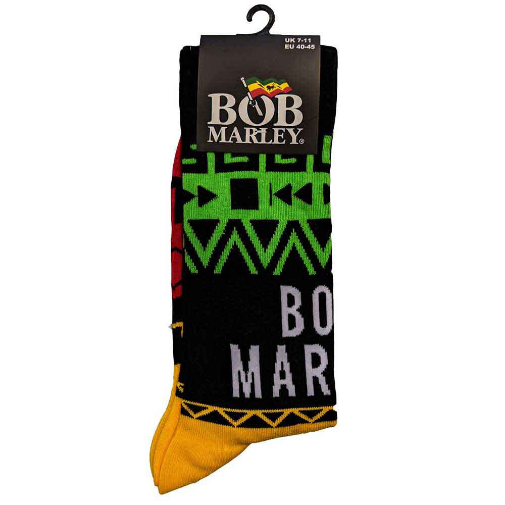 Bob Marley Press Play Socks Black - Official Band Socks UK