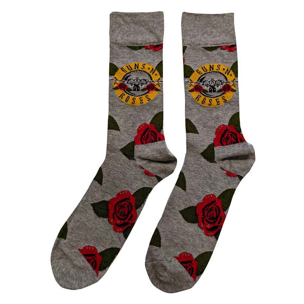 Guns N Roses Bullet Logo Socks Grey - Official Band Socks UK