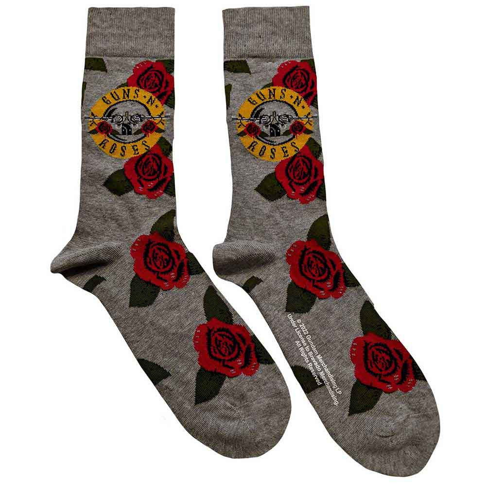 Guns N Roses Bullet Logo Socks Grey - Official Band Socks UK