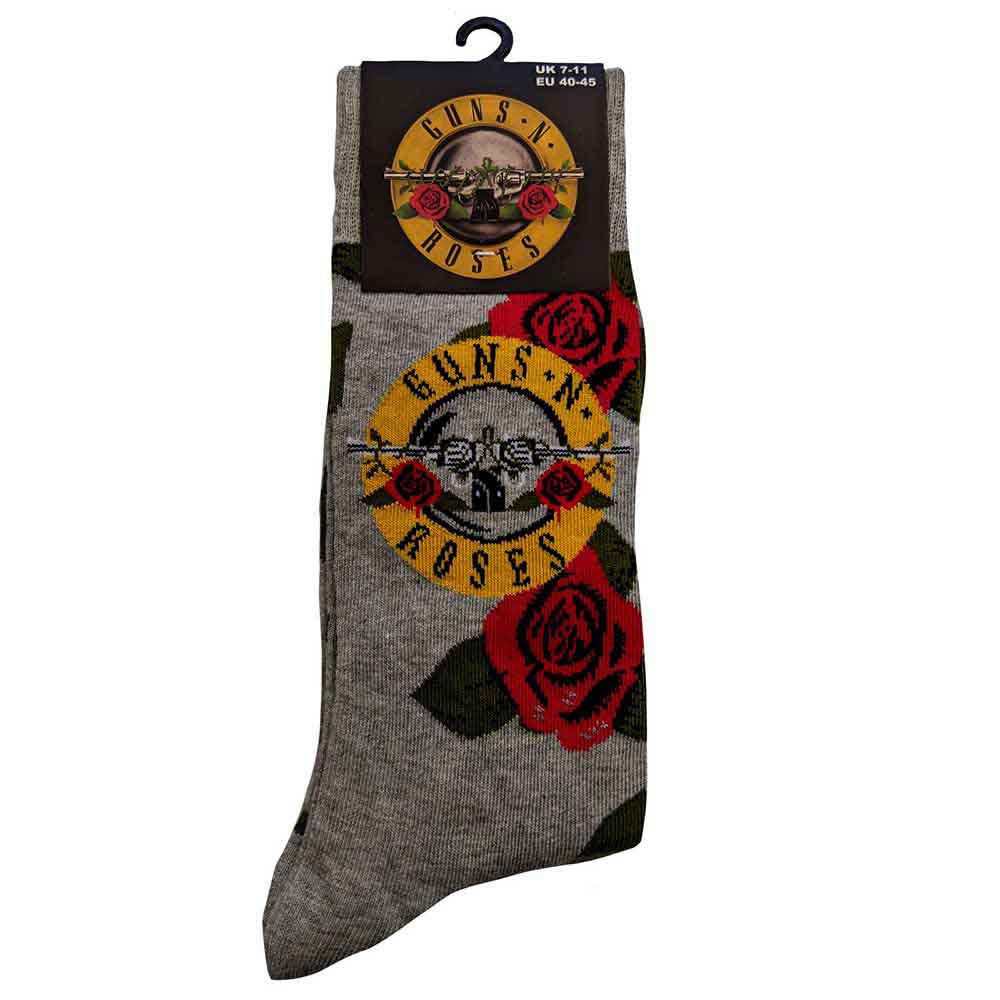 Guns N Roses Bullet Logo Socks Grey - Official Band Socks UK