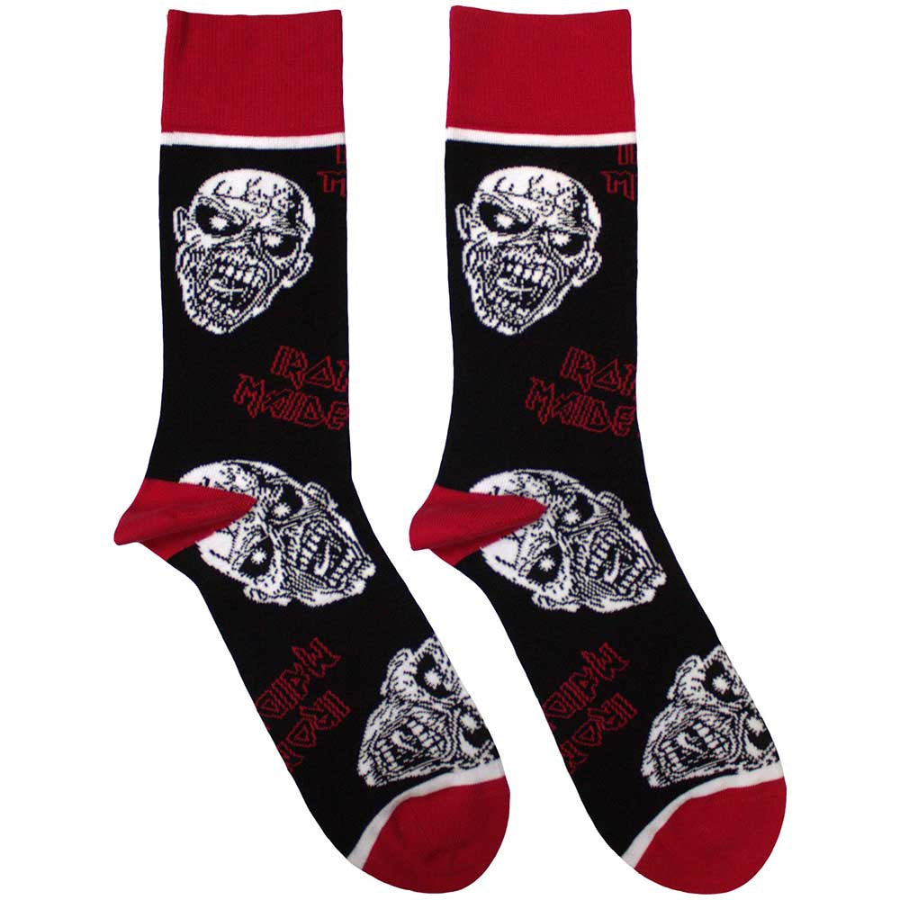 Iron Maiden Eddie Skull Socks Black - Official Band Socks UK