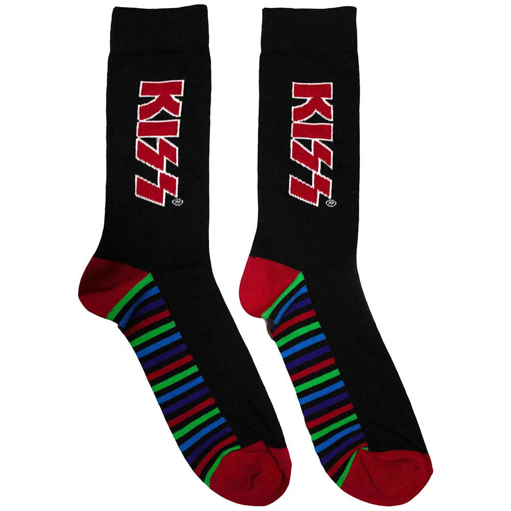 KISS Red Logo Socks Black - Official Band Socks UK