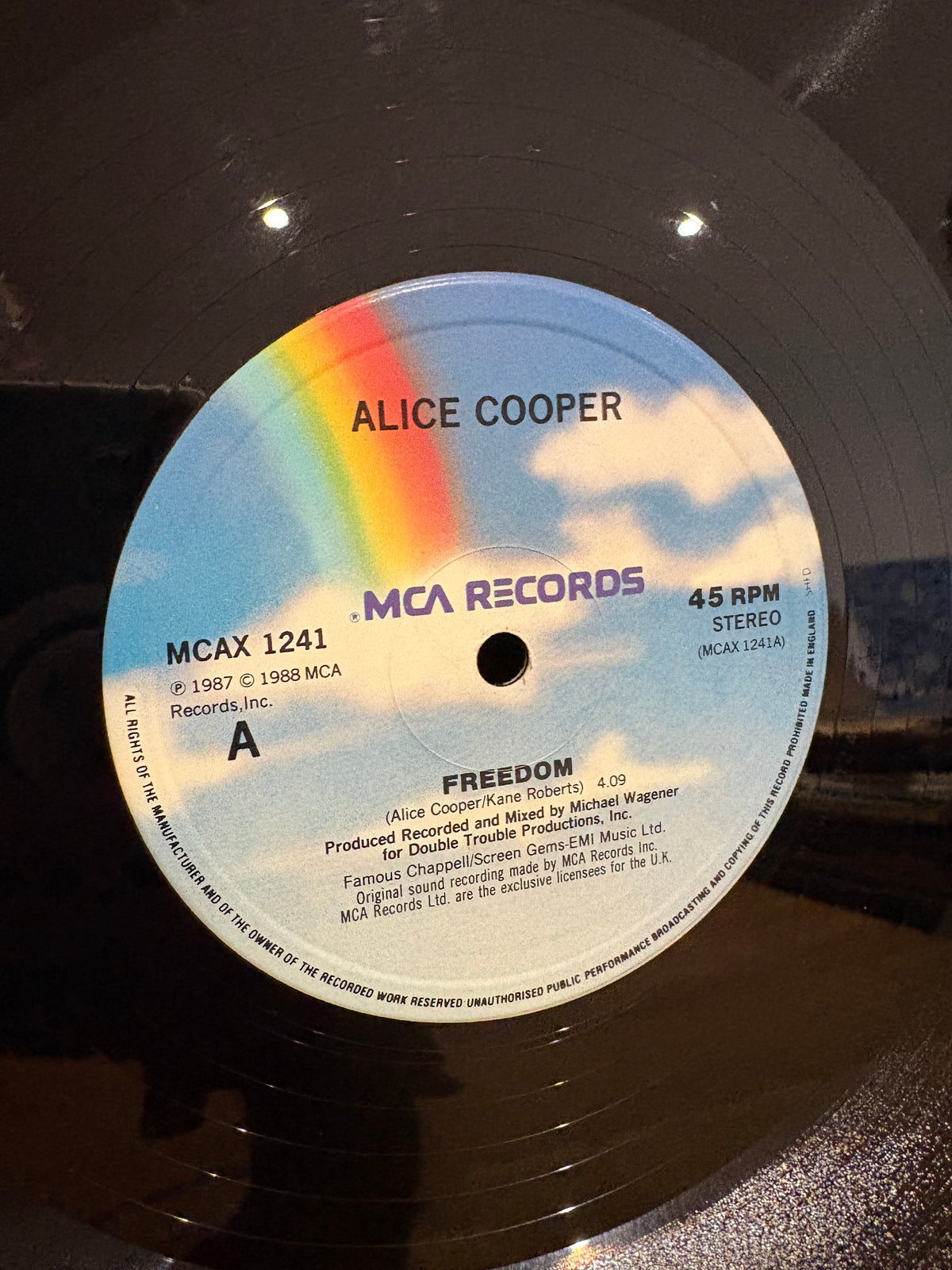 Alice Cooper - Freedom, 12 inch single, Limited Edition Snakeskin Bag Sleeve. 1988 MCA
