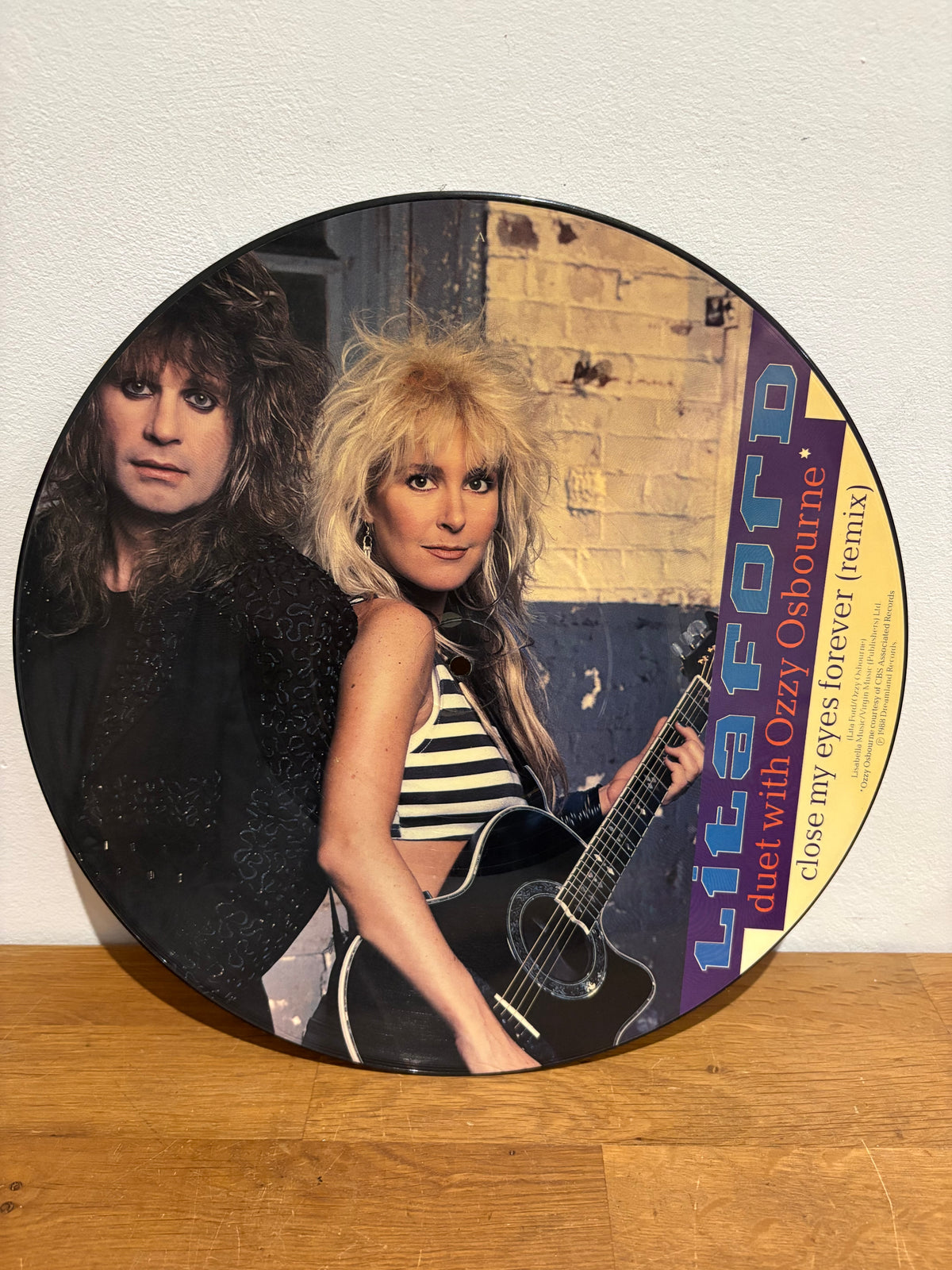 Lita Ford duet with Ozzy Osbourne , close my eyes forever (remix) picture disc.