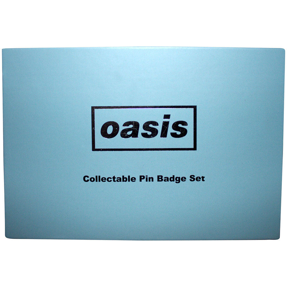 Oasis Official Logo Pin Badge Set - 6 Piece Collector Set - Boxed with Velvet Liner