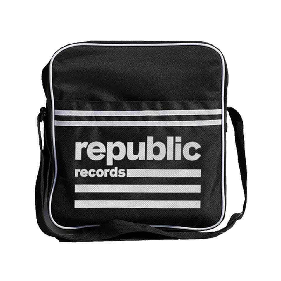 Republic Records Messenger Bag – Logo Design Official Rocksax Zip-Top Shoulder Bag
