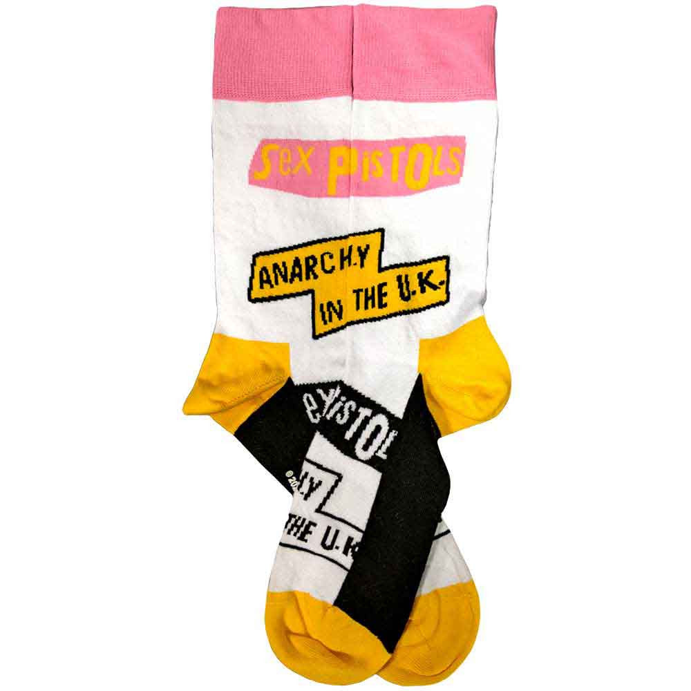 Official Sex Pistols Anarchy In The UK white ankle socks back design UK 7 - 11
