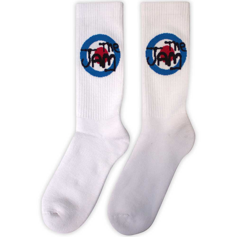 The Jam Target Logo Terry Socks White - Official Band Socks UK