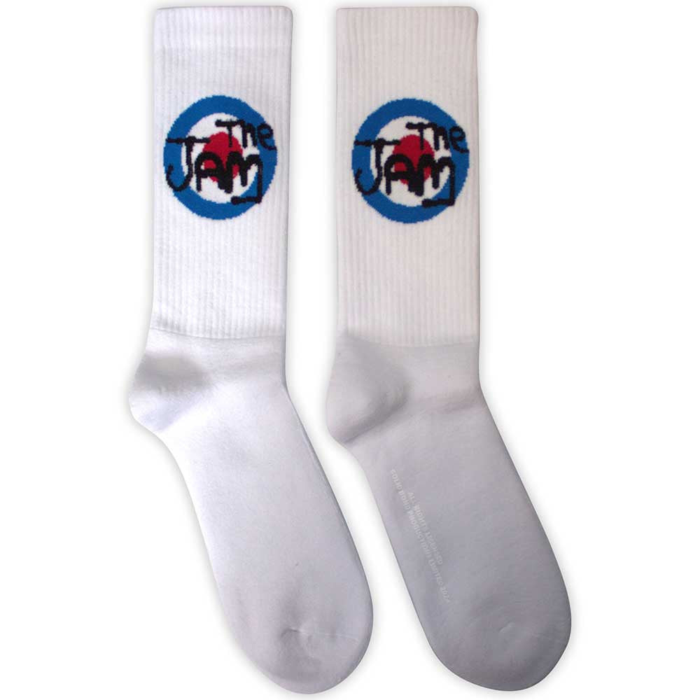 The Jam Target Logo Terry Socks White - Official Band Socks UK