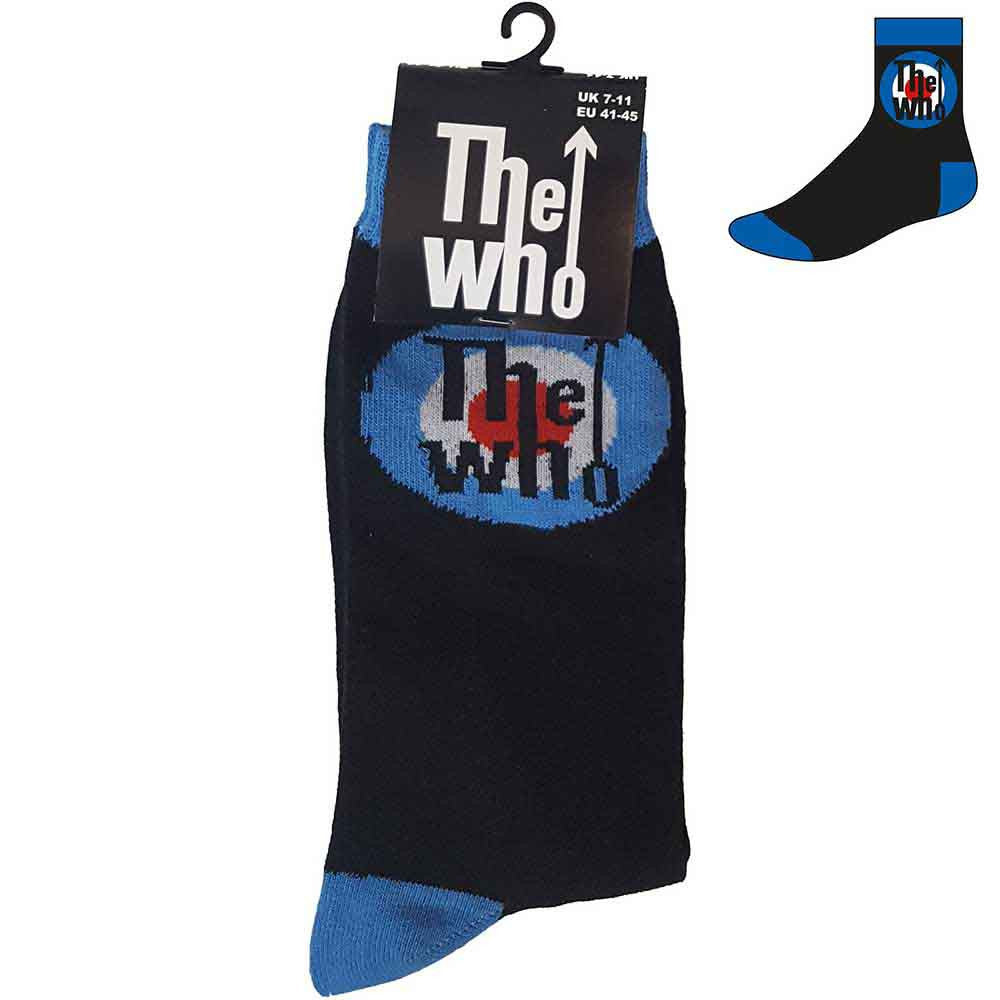 Official The Who Target Logo black ankle socks unisex UK 7 - 11 with front and back design